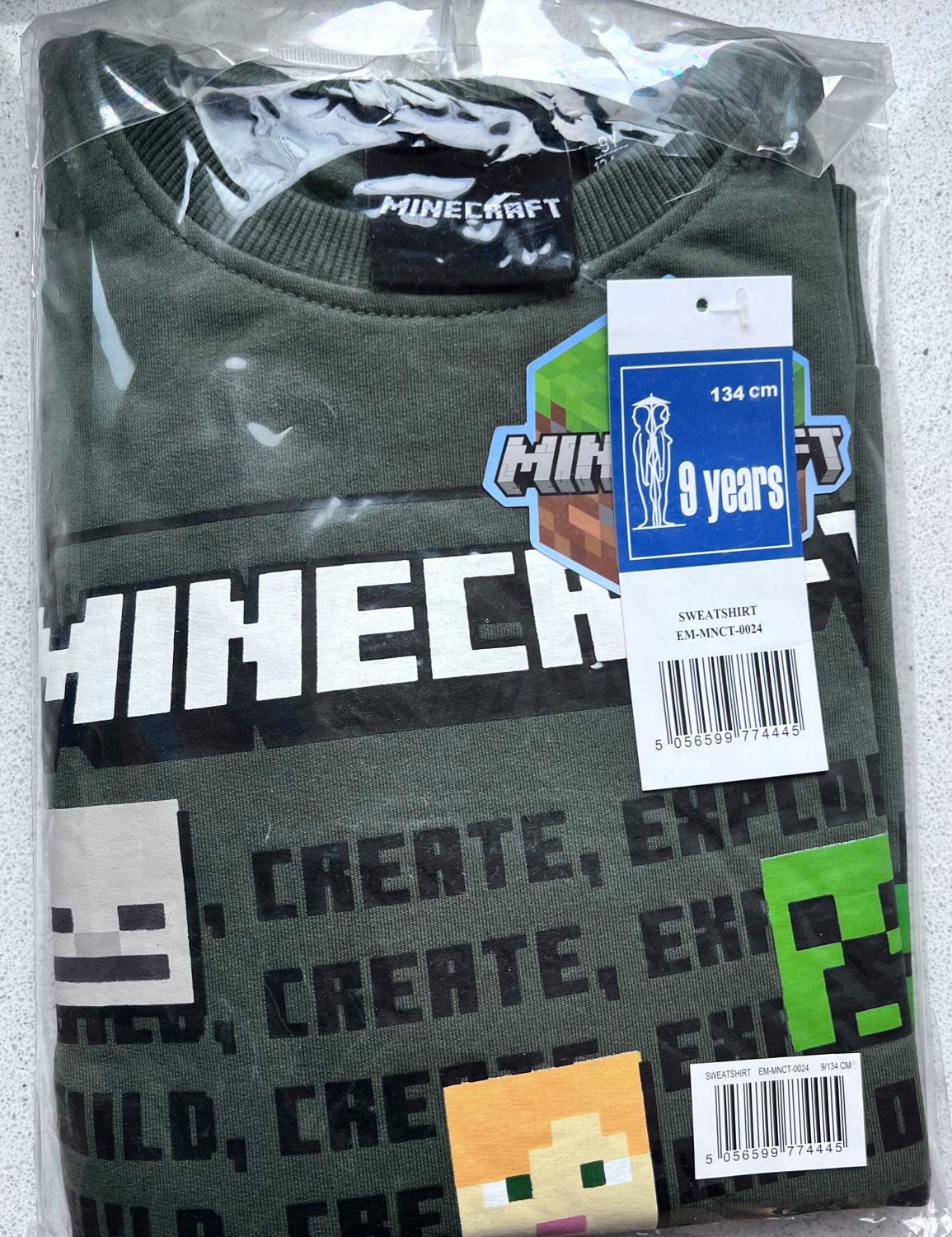 Minecraft Sweatshirt MINECRAFT SWEATSHIRT Pullover Hoodie Jacke 6-12 Jahre Minecraft Sweater Jacke mit/ohne Kapuze