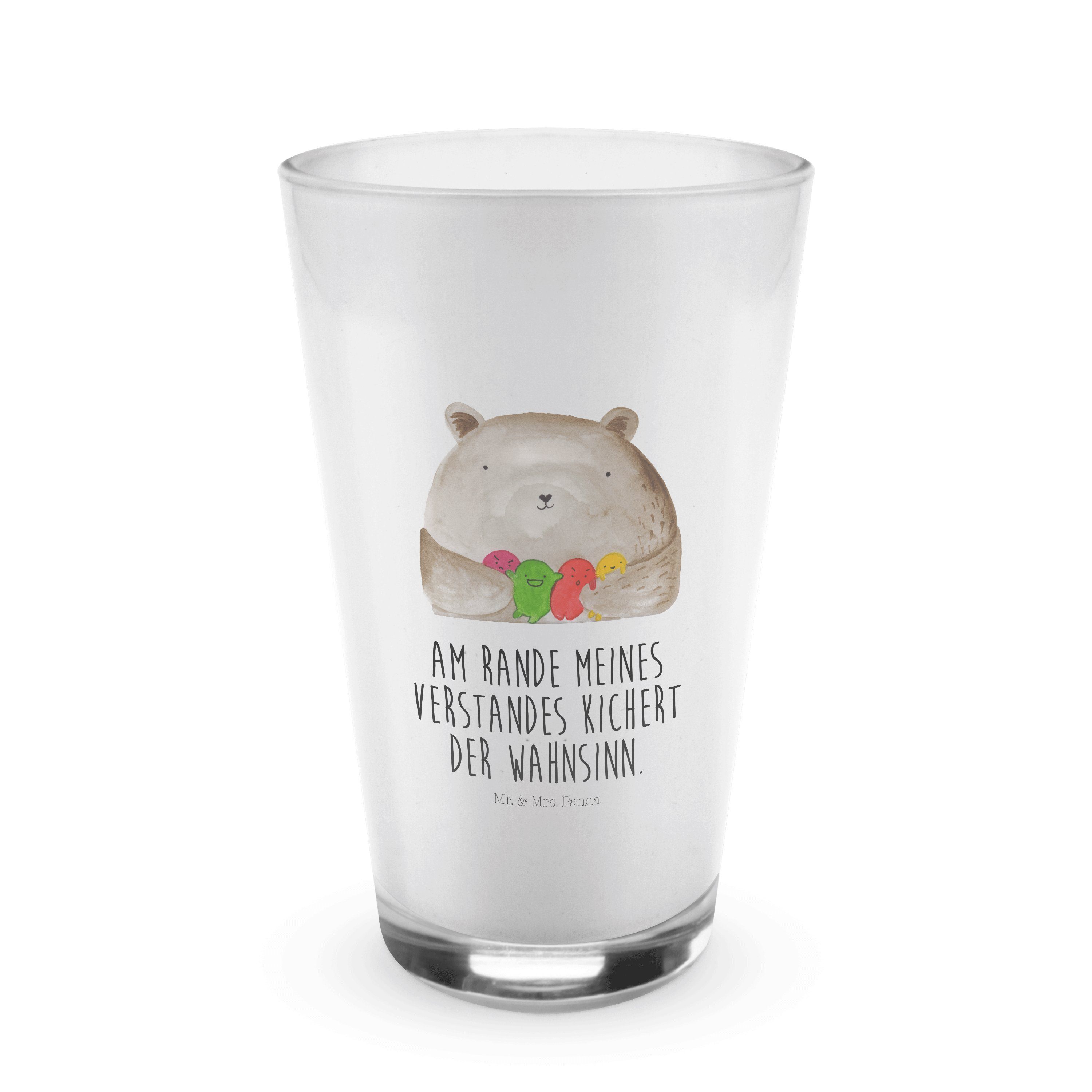 Bär Verrückt, Latte & Geschenk, Glas Mr. - Mrs. Durch, Gefühl Glas Panda Transparent Macchiato, Premium -