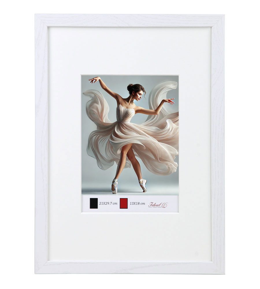 IDEAL TREND Bilderrahmen Holzbilderrahmen mit Passepartout Elegantes Design Foto Rahmen Collage, für 1 Bilder