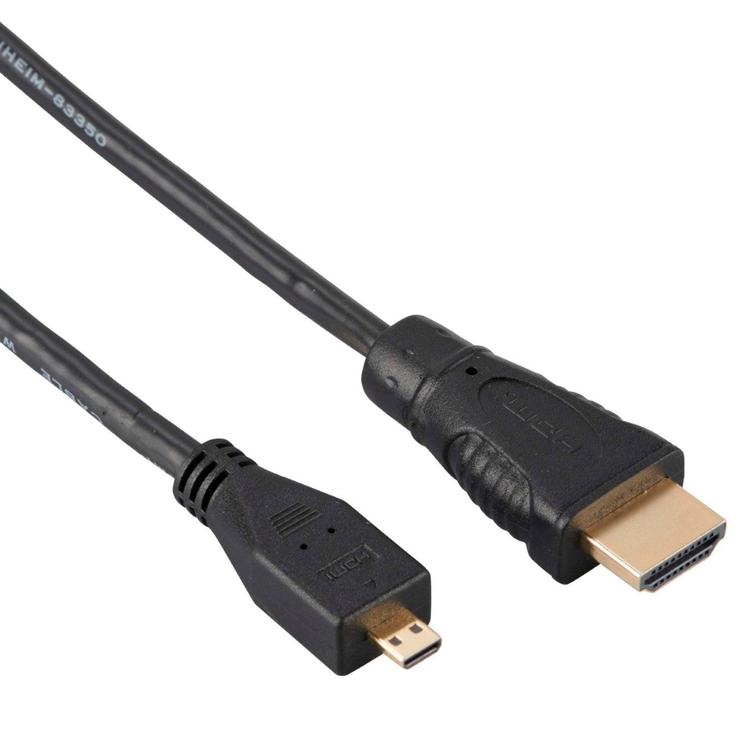 Hama 1,5m Micro-HDMI auf HDMI Kabel 4K High-Speed Video-Adapter HDMI, Micro-HDMI, 150 cm, Adapter-Kabel Micro-HDMI Typ D auf HDMI-Stecker