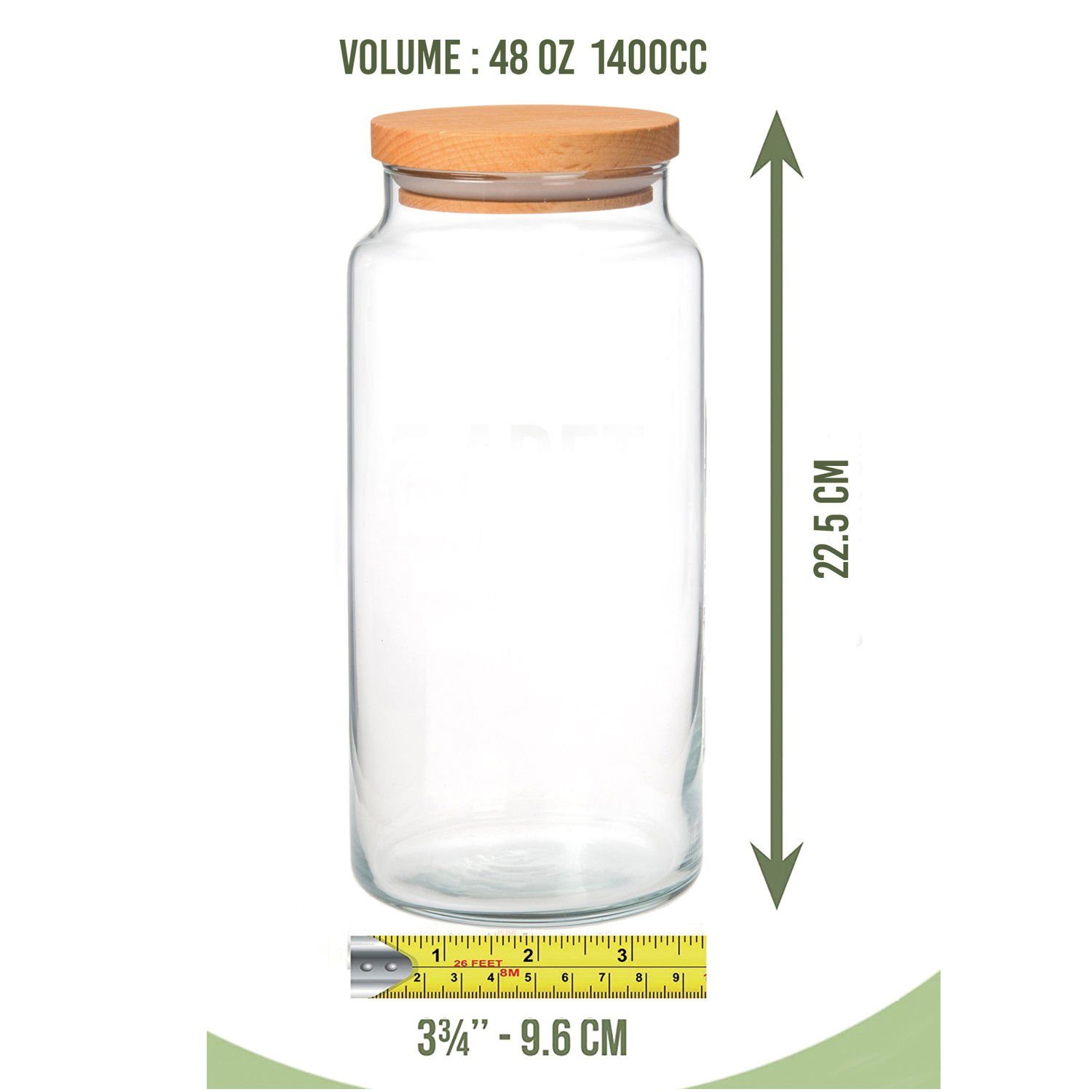 Hermia Concept Krüge, Vorratsdose Natürlich, FRB1101, Glas 100%