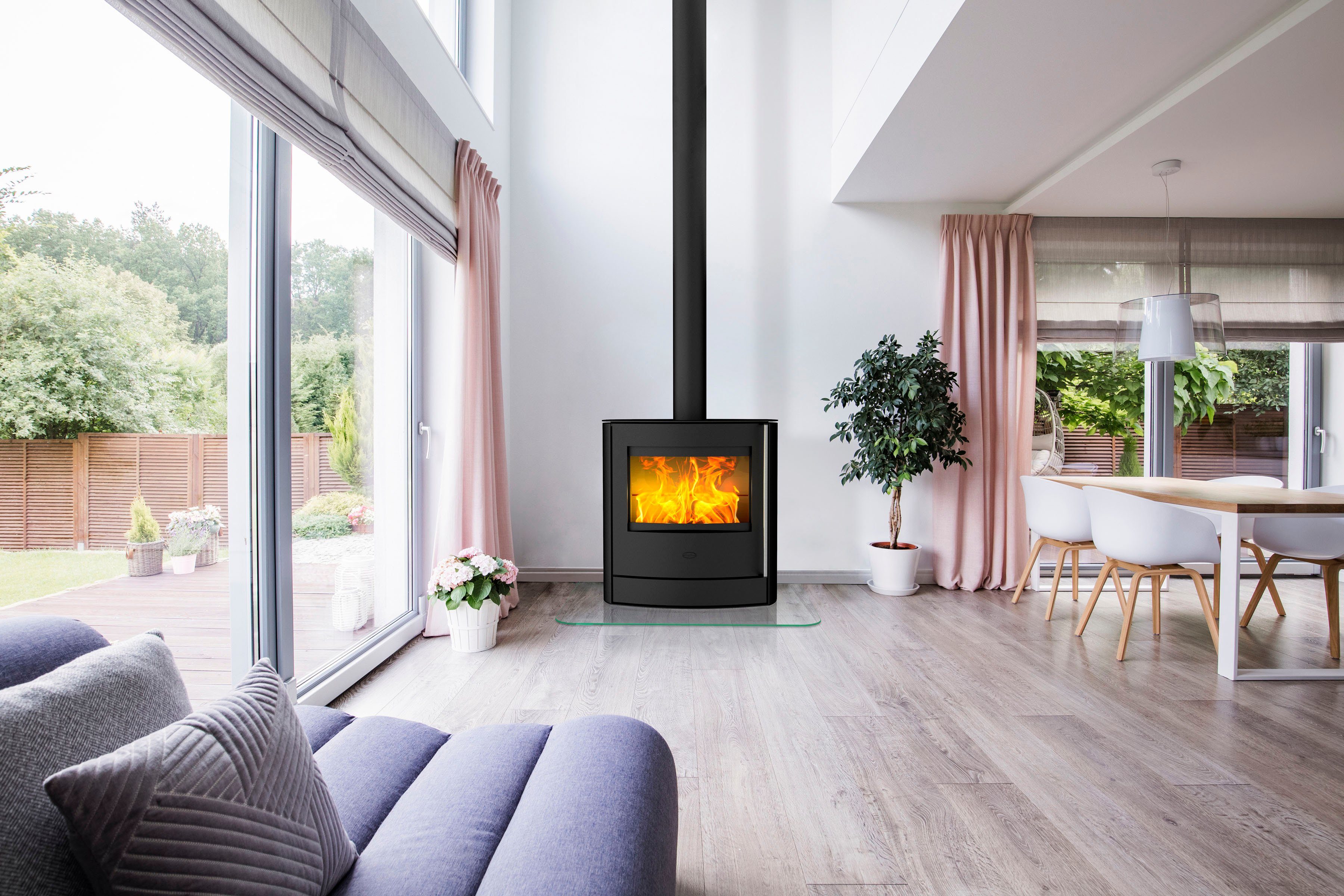 Fireplace Kaminofen »Adamis Stahl«, 8,1 kW, Zeitbrand, weiße Feuerraumauskleidung