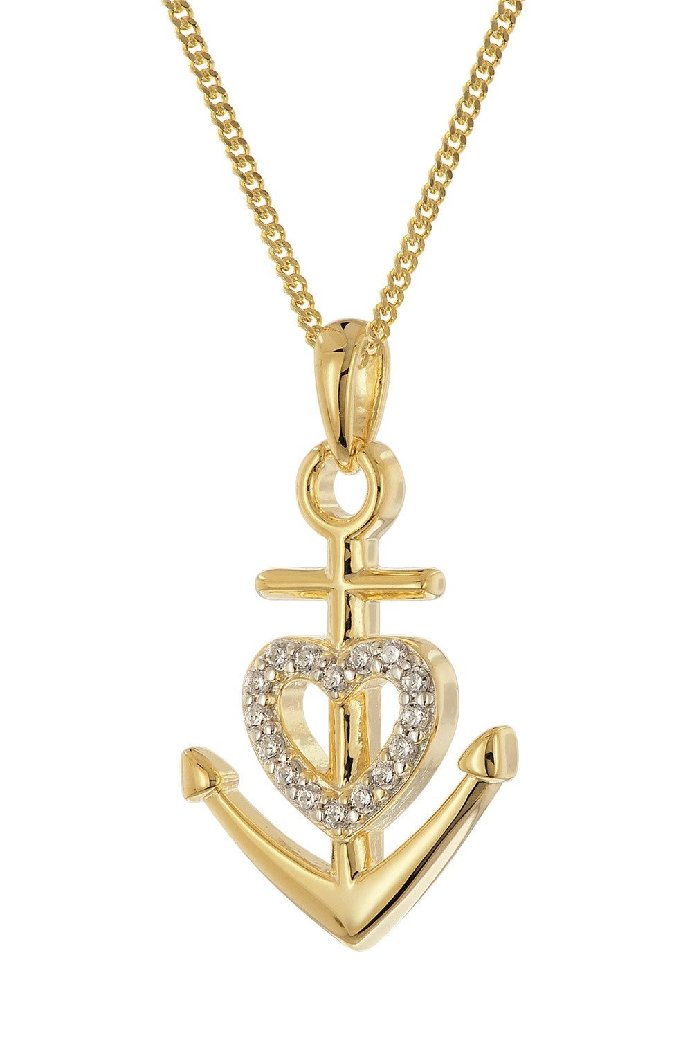 trendor Panzerkette Glaube-Liebe-Hoffnung 925 Silber Vergoldet günstig online kaufen