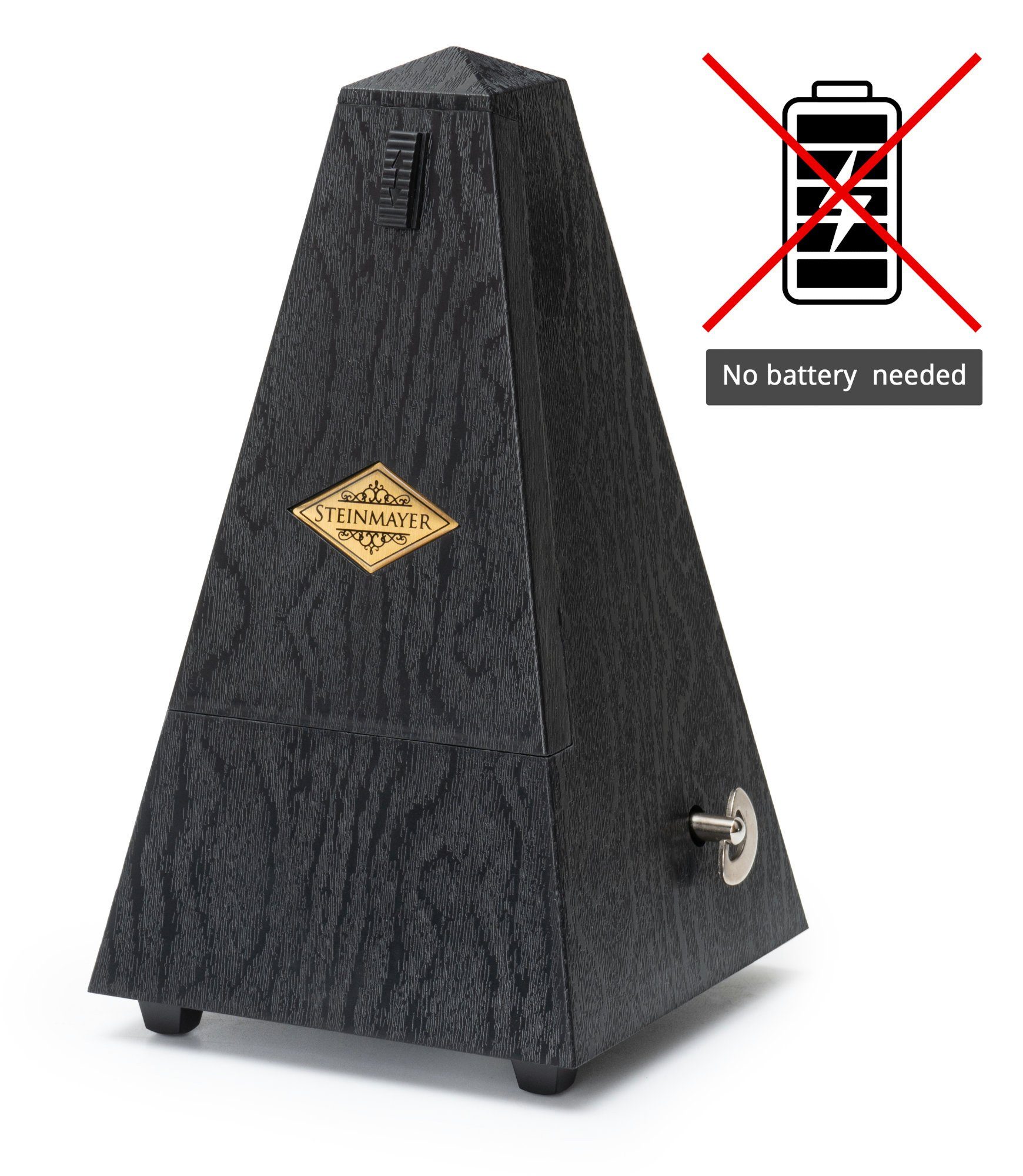 Steinmayer Metronom mit Glocke - 40-208 Schläge pro Minute, Mechanischer Taktgeber in Pyramidenform - 4 Taktarten – Bild 5 von 5