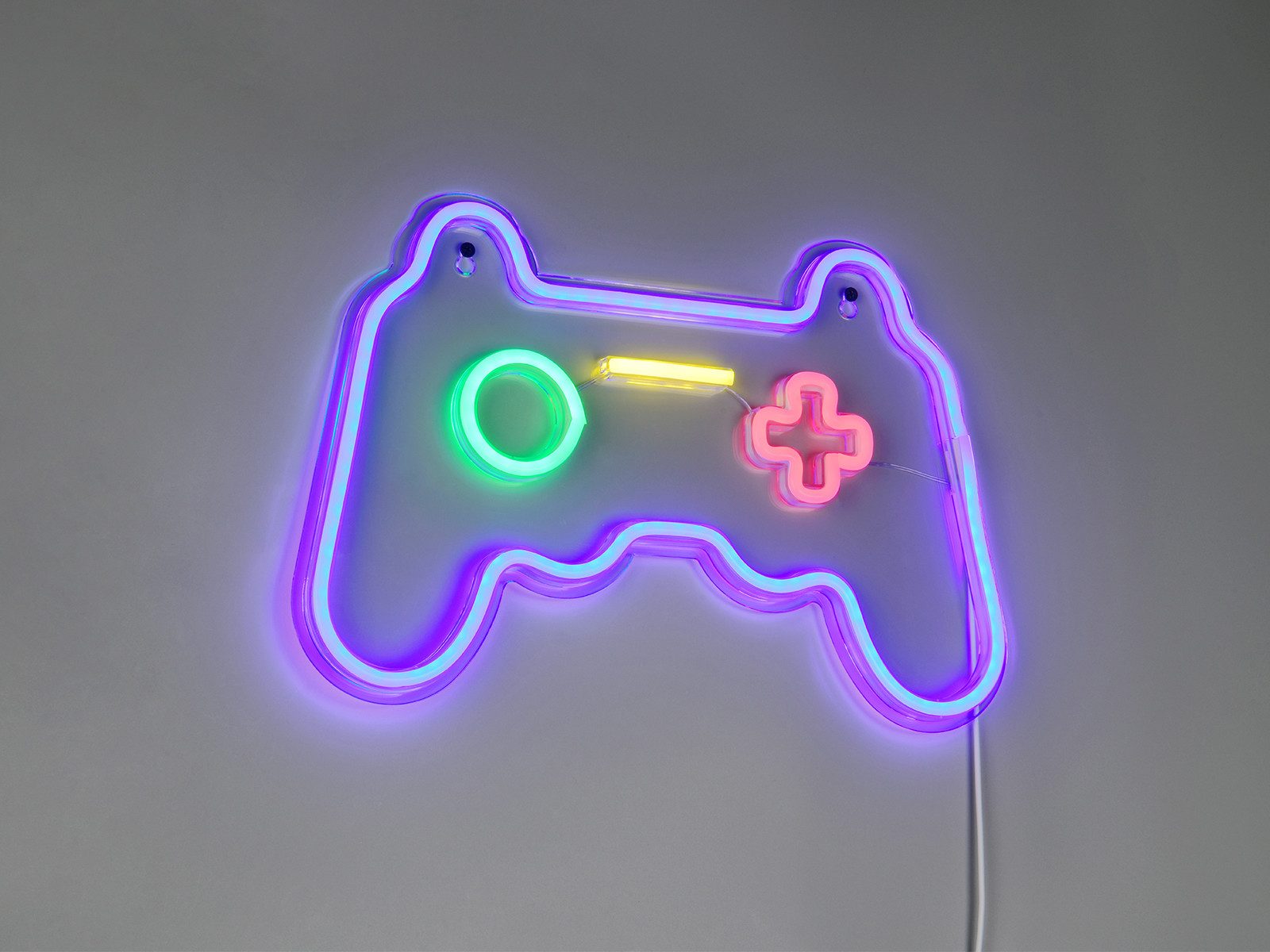 Reality Leuchten LED Dekolicht Flaches Neon-Schild Gaming, Breite 41cm, LED fest integriert, USB Dekoleuchte, Wand Deko-Lampe Gaming mit Netzteil & Schalter
