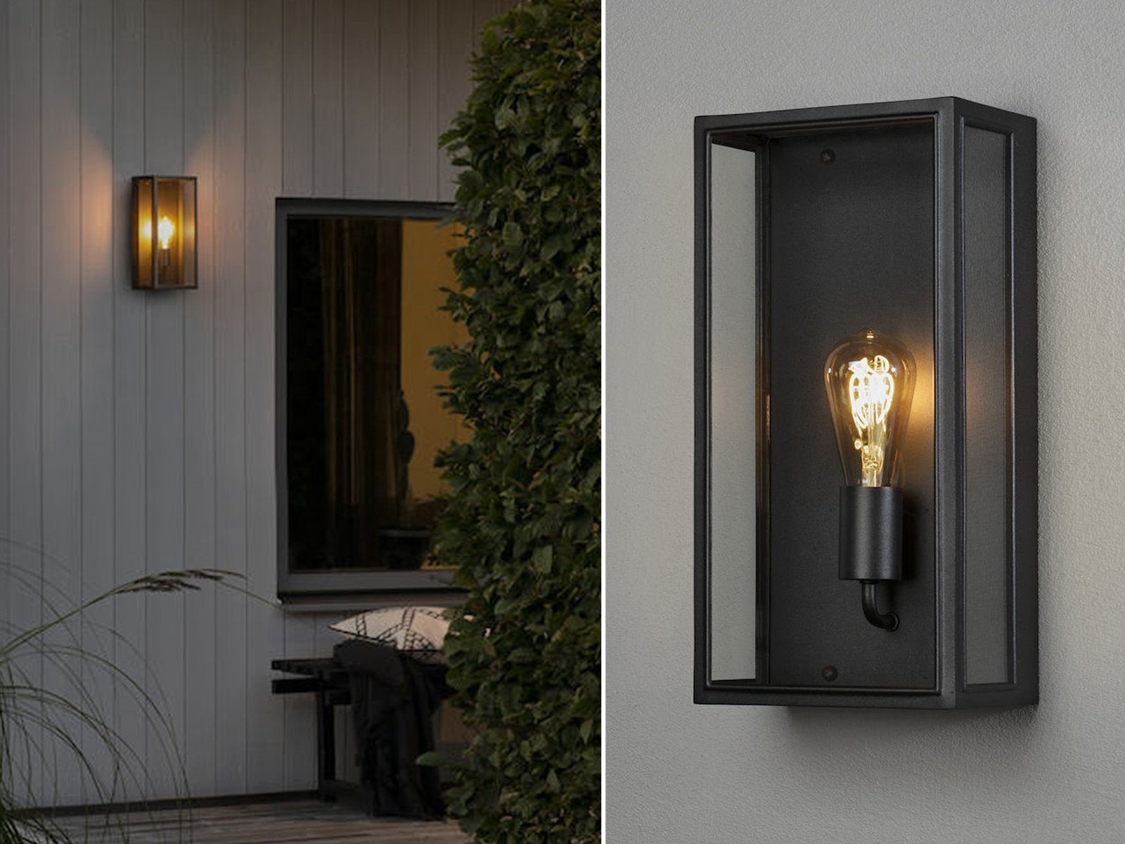 Haus-wand Fassadenbeleuchtung LED LED Große Schwarz wechselbar, meineWunschleuchte Wand-laterne Außen-Wandleuchte, warmweiß, Landhausstil,