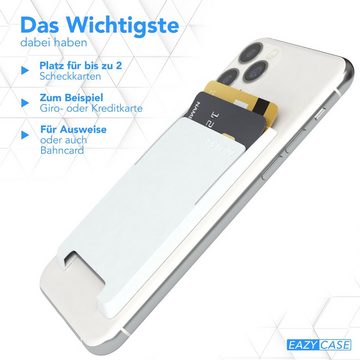 EAZY CASE Smartphone Cardholder Smartphone-Halterung, (Kartenhalterung Handyhalter Karten Etui Handyhülle Kartenfach Weiß)