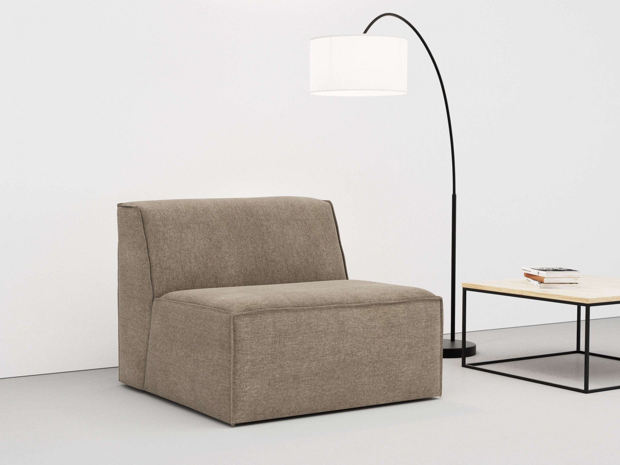 RAUM.ID Sofa-Mittelelement Norvid, mit Modulen und Auswahl taupe modular, Polsterung Komfortschaum, an große
