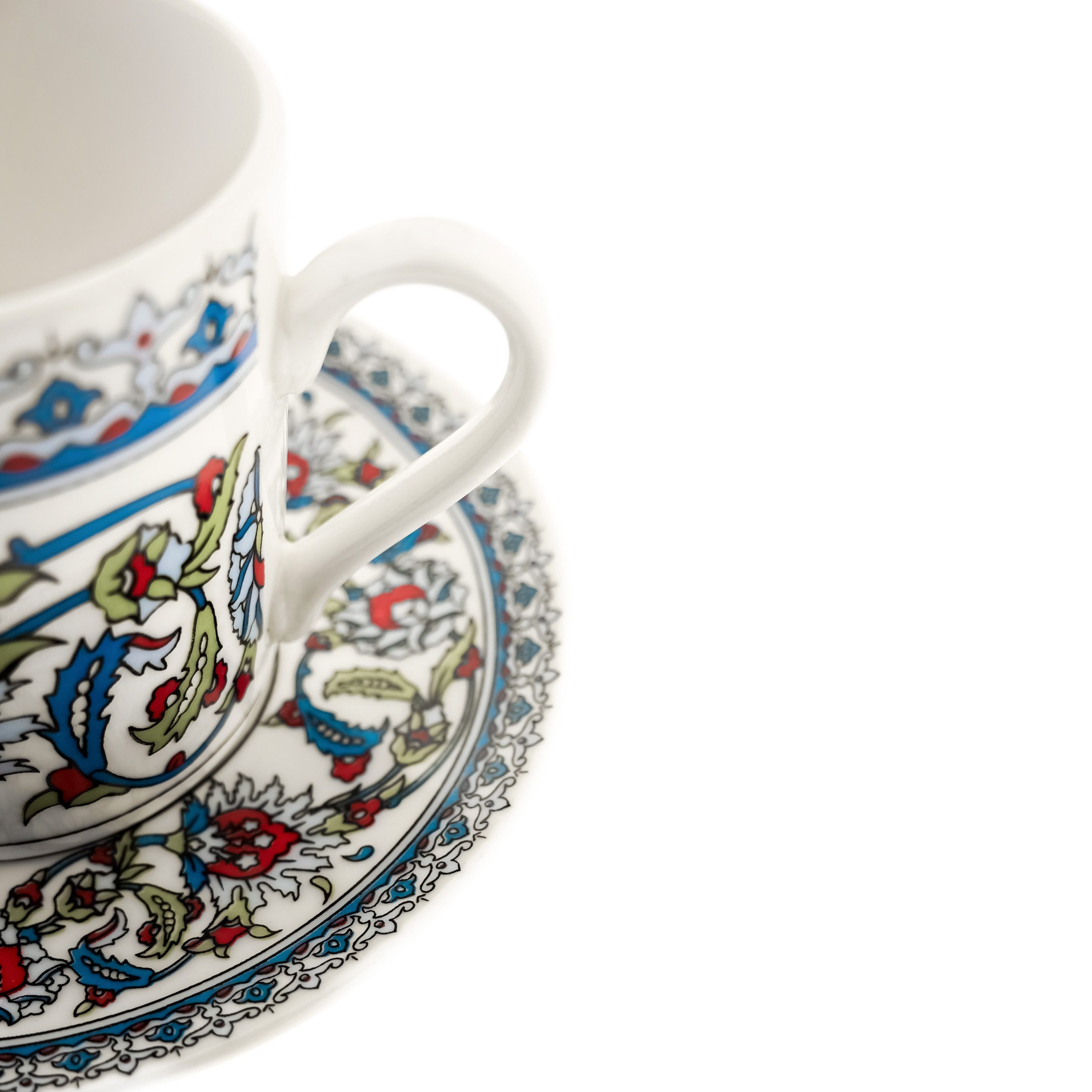 Kaya Home Espressotasse Mokkatassen mit Untertassen - 6er Set im orientalischen Design, 70 ml, 12-tlg., Porzellan, 12-teilig, 6 Mokkatassen & 6 Untertassen, aus hochwertigem Porzellan