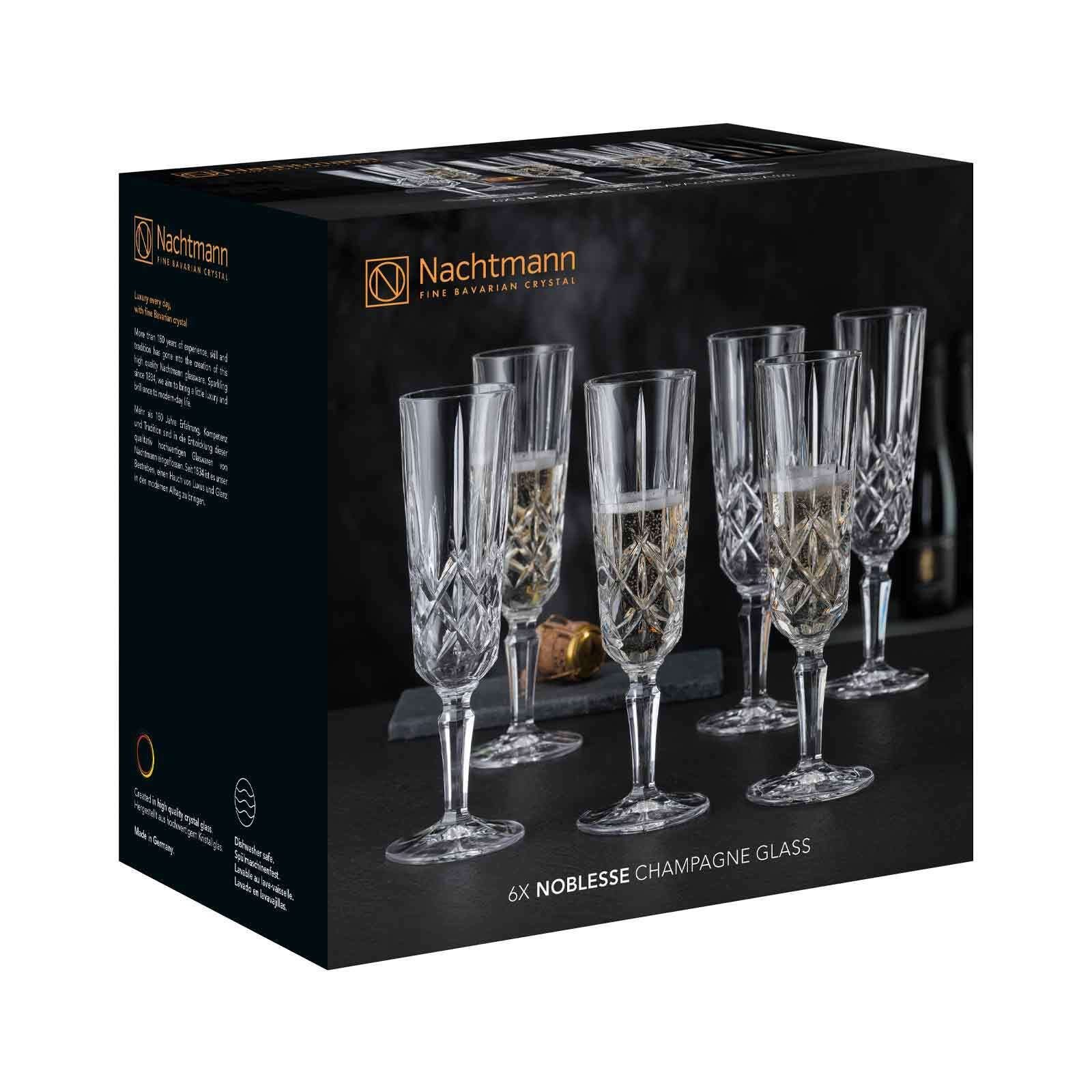 Nachtmann Sektglas Noblesse Champagnergläser 155 ml 6er Set, 6-tlg., Glas