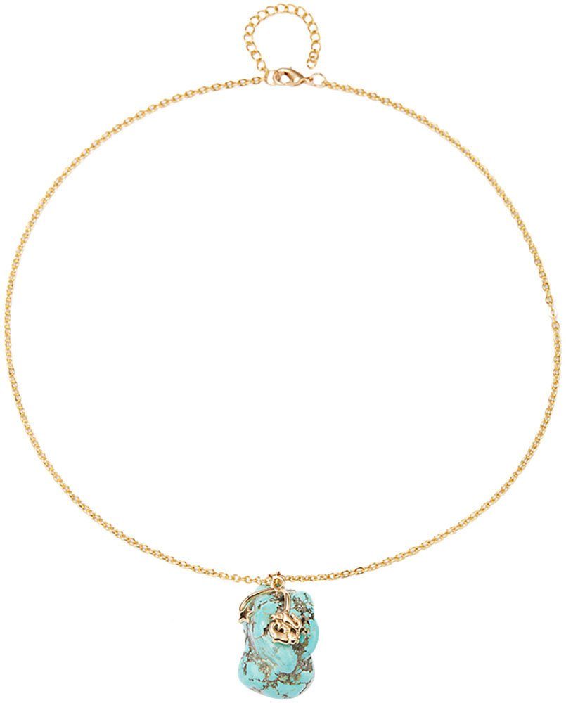 Firetti Kette mit Anhänger Schmuck Geschenk Halsschmuck Anker/Halskette Sternzeichen Geburtsstein, Made in Germany - mit Edelstein