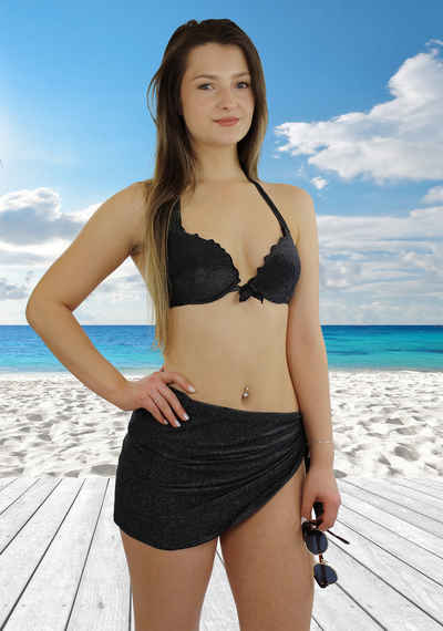 Miss Beach Pareo Lurex, Strandtuch, Strandrock, Bikini Cover-Up Tuch, Schultertuch, Glänzend