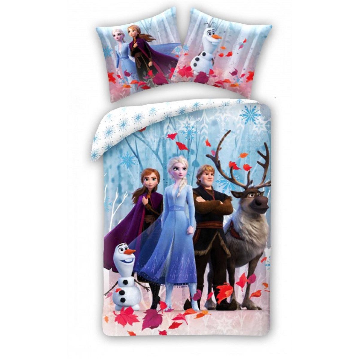 Disney Frozen Bettwäsche Baumwolle Bettdeckenbezug 140 × 200 cm mit 50 × 70 cm Kissenbezug, 2 teilig