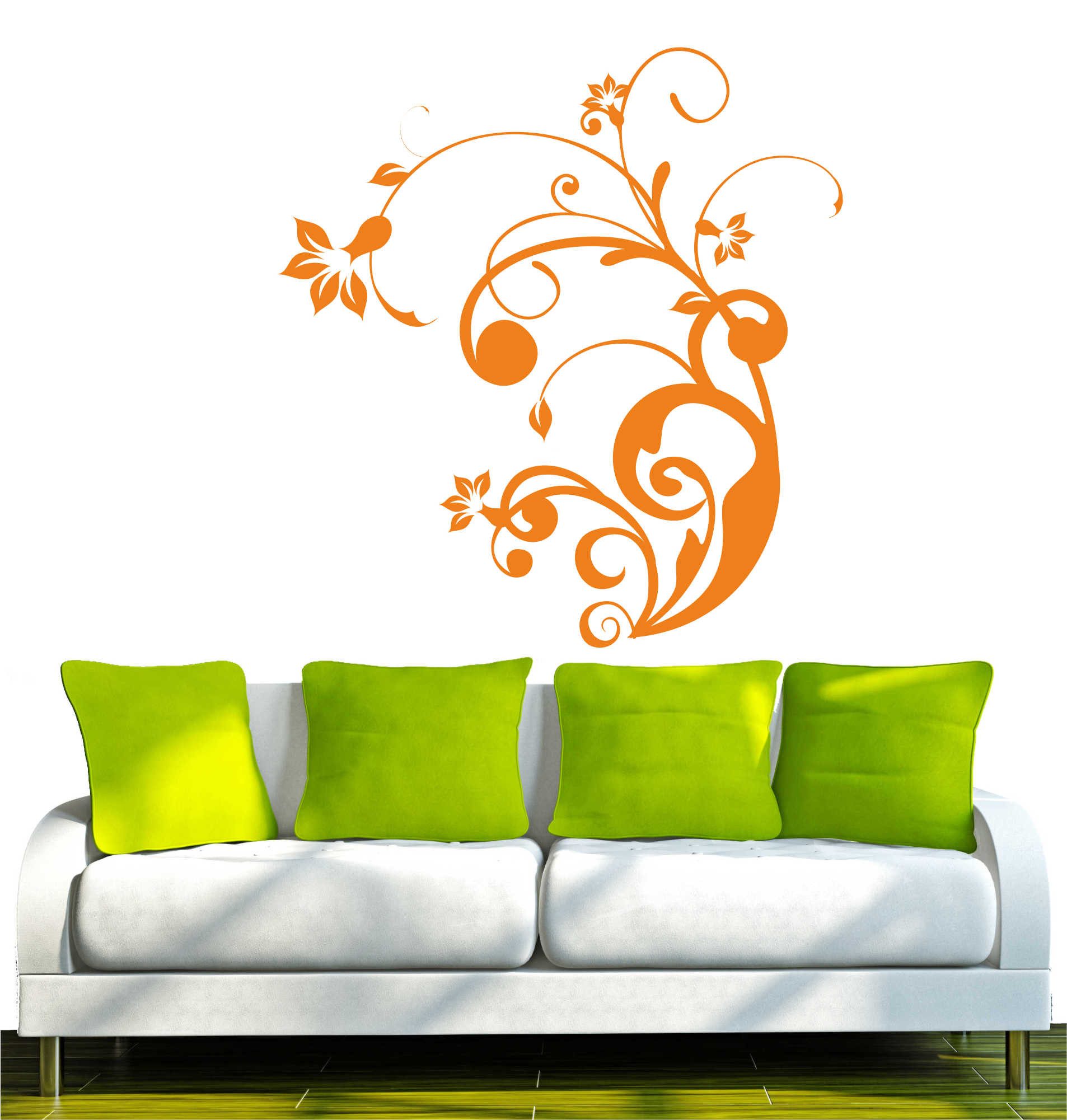 INDIGOS UG Wandtattoo Wandtattoo - Wandaufkleber - w305 Ranke Pflanze Blume Natur