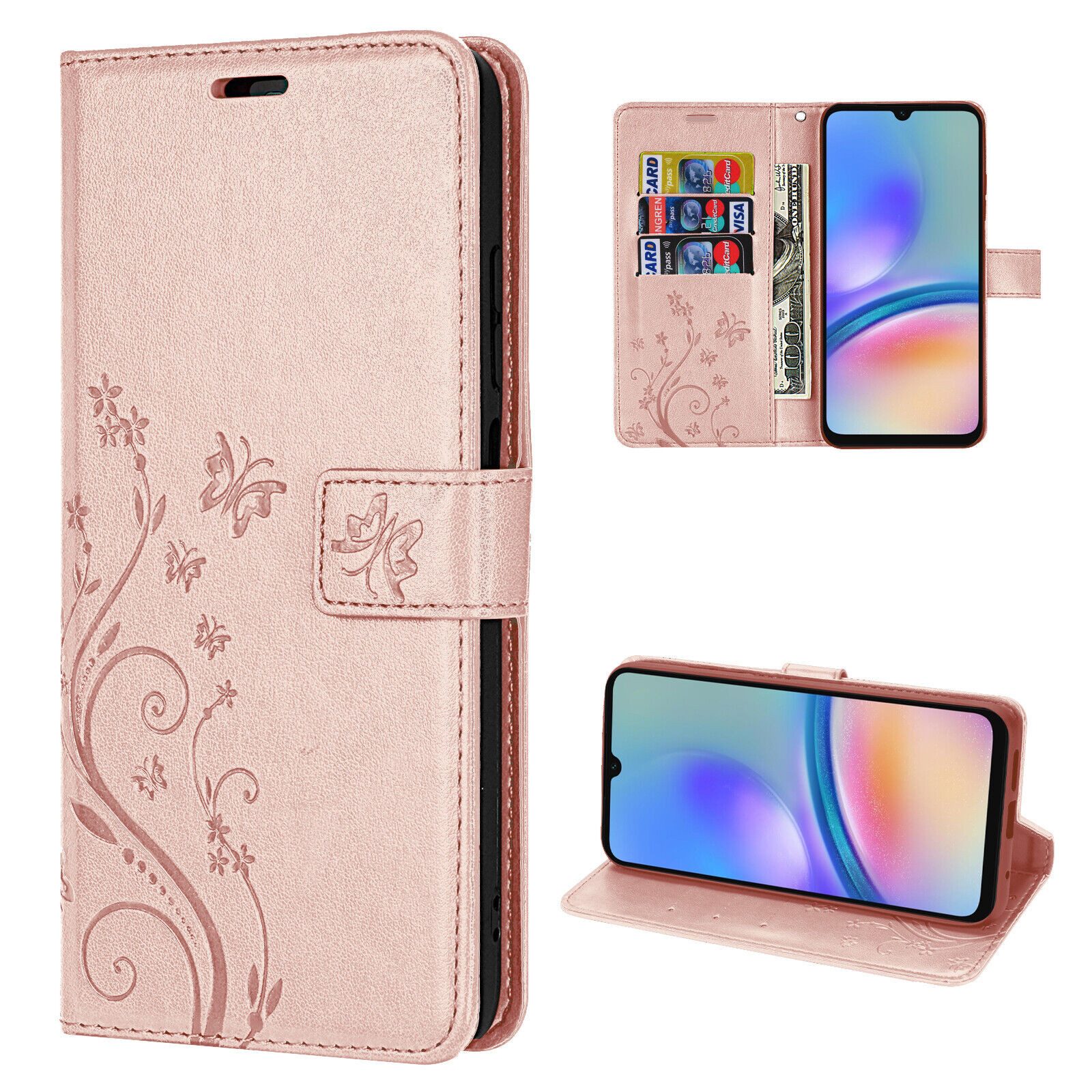 betterfon Handyhülle Handytasche für Samsung Galaxy A05s Klapphülle, Bookstyle-Hülle: Magnetverschluss 3 Kartenfächer & Standfunktion