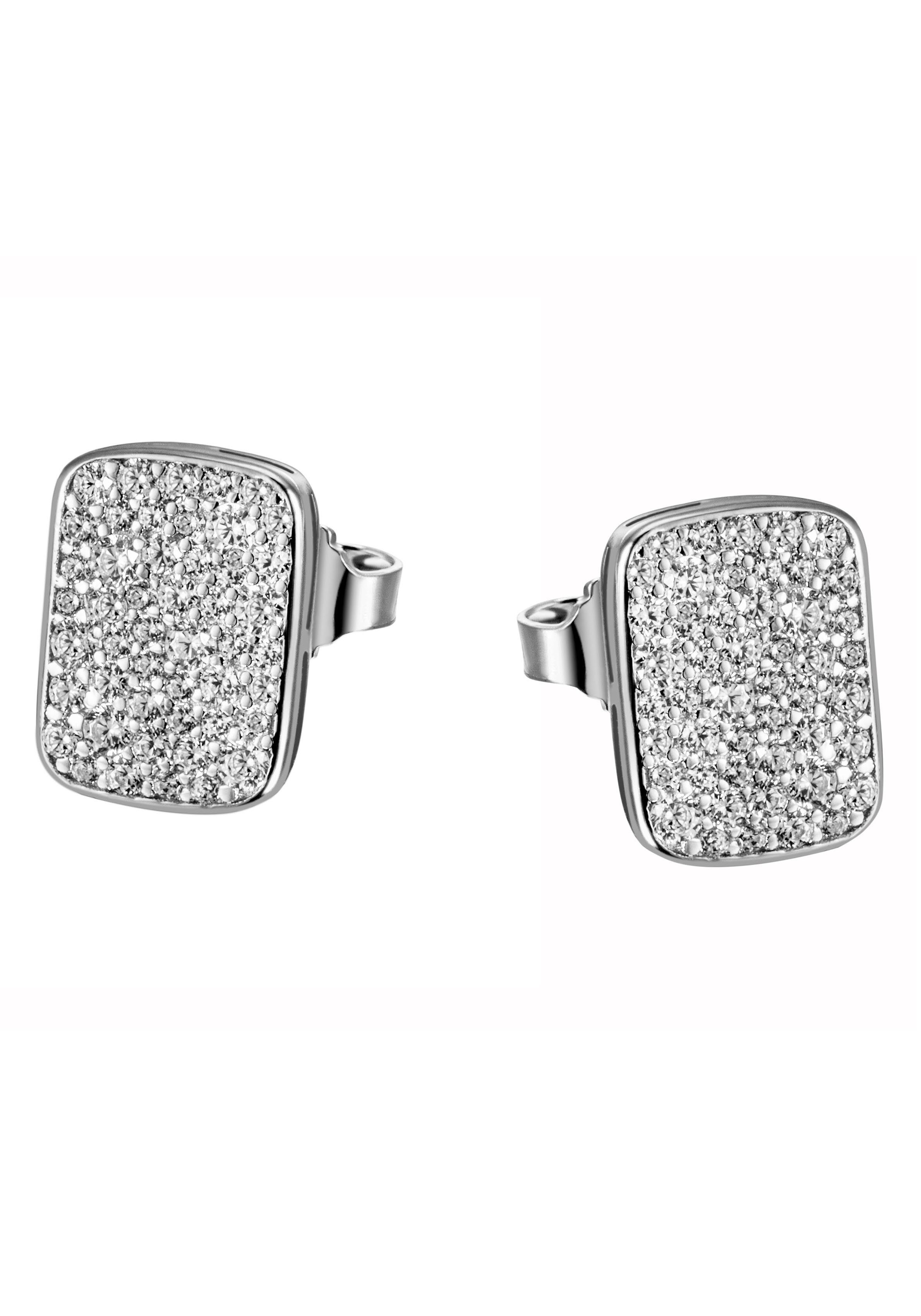 Paar Ohrstecker Schmuck Geschenk Silber 925 Ohrschmuck Quadrat