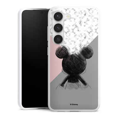 DeinDesign Handyhülle Disney Marmor Mickey Mouse Mickey Mouse Scribble, Samsung Galaxy S23 Silikon Hülle Bumper Case Handy Schutzhülle