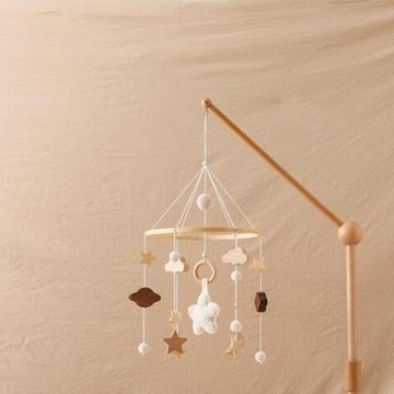 SOTOR Windspiel Mobile Baby Bettglocke mit Sterne Hölz Hängende Mobile Windspiel
