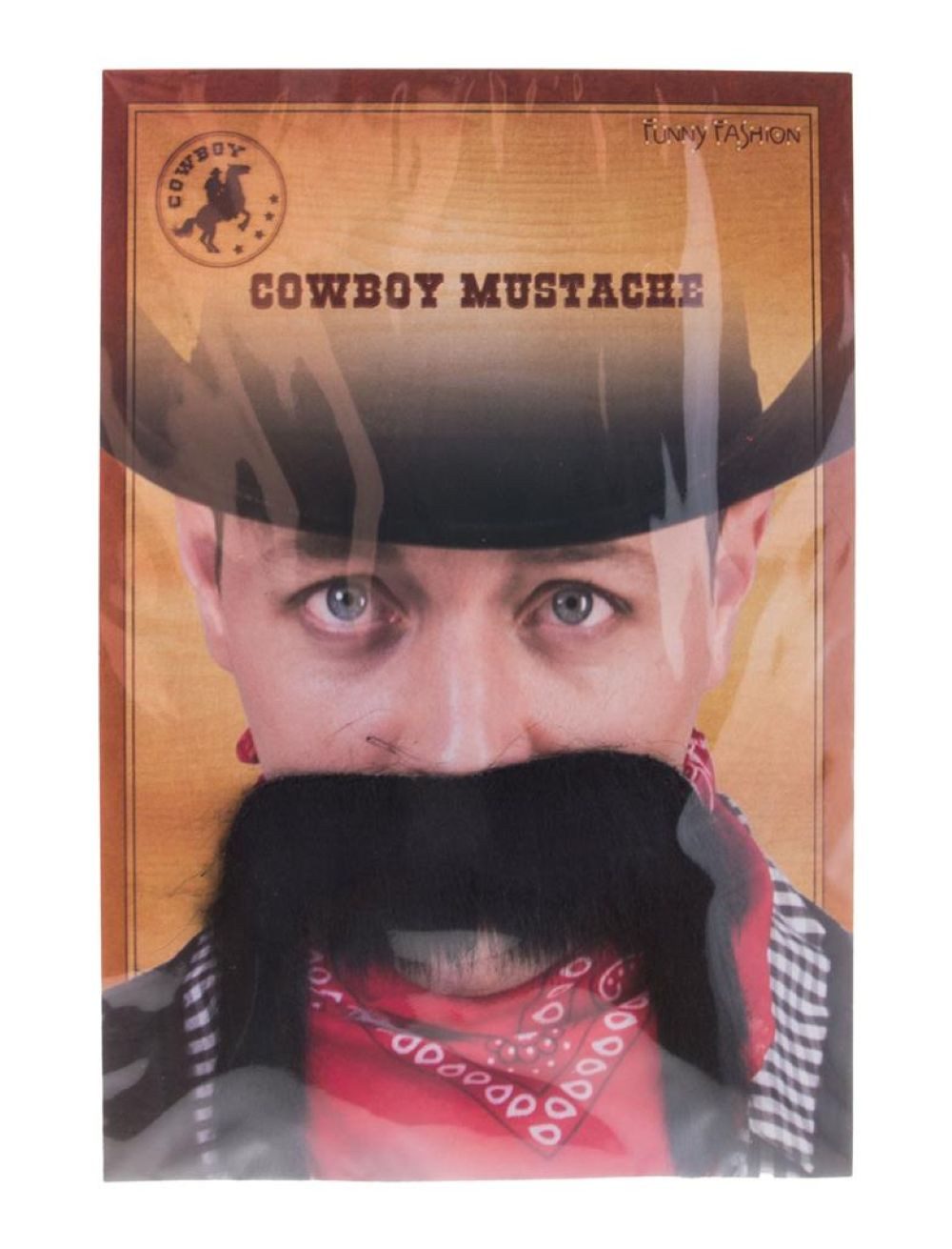 Funny Fashion Kostüm-Perücke Schnurrbart 'Cowboy' zum Western Kostüm, Schwarz