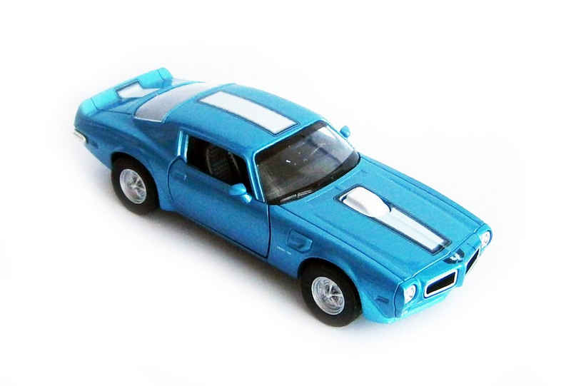Modellauto PONTIAC Firebird Trans Am 1972 Modellauto Metall Modell Auto Spielzeugauto Kinder Geschenk 25 (Blau-Metallic)