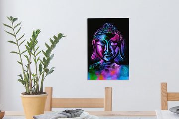 OneMillionCanvasses® Leinwandbild Buddha - Malen - Meditation, (1 St), Leinwandbild fertig bespannt inkl. Zackenaufhänger, Gemälde, 20x30 cm