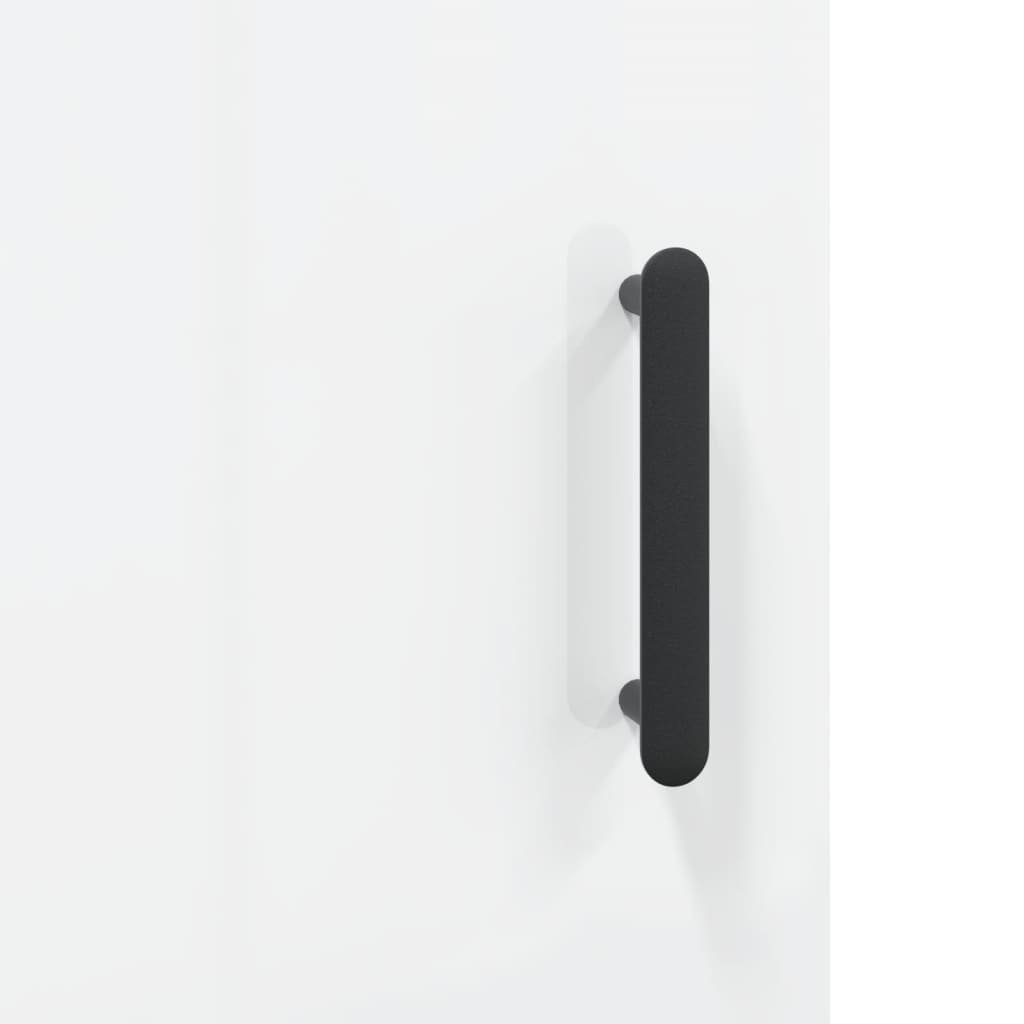 cm Fächerschrank Holzwerkstoff (1-St) vidaXL Wandschrank 60x31x70 Hochglanz-Weiß