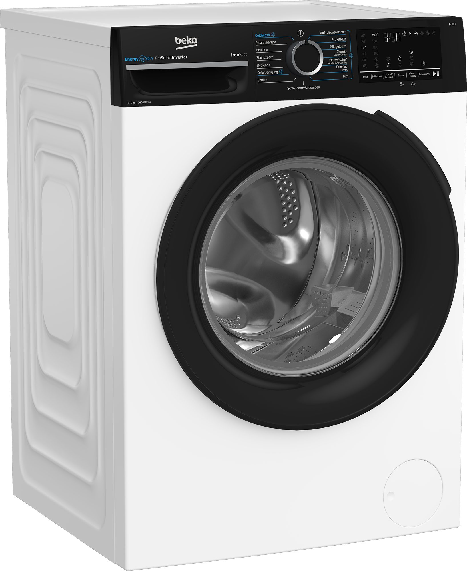 BEKO Waschmaschine BM3WFU4941W, 9 kg, 1400 U/min, Waschen mit EnergySpin: Bis zu 35 % Energie sparen – nicht nur in Eco