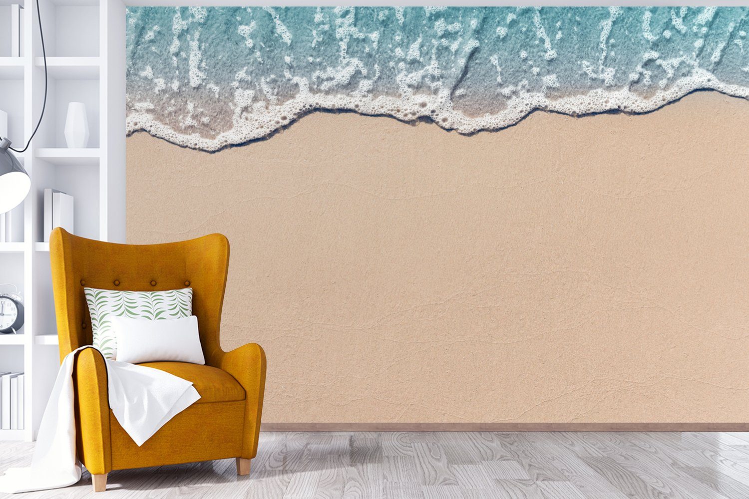 - Wohnzimmer, Wallpaper MuchoWow (6 Strand Sand, für Matt, Tapete Vinyl Schlafzimmer, - bedruckt, St), Kinderzimmer, Fototapete Meer