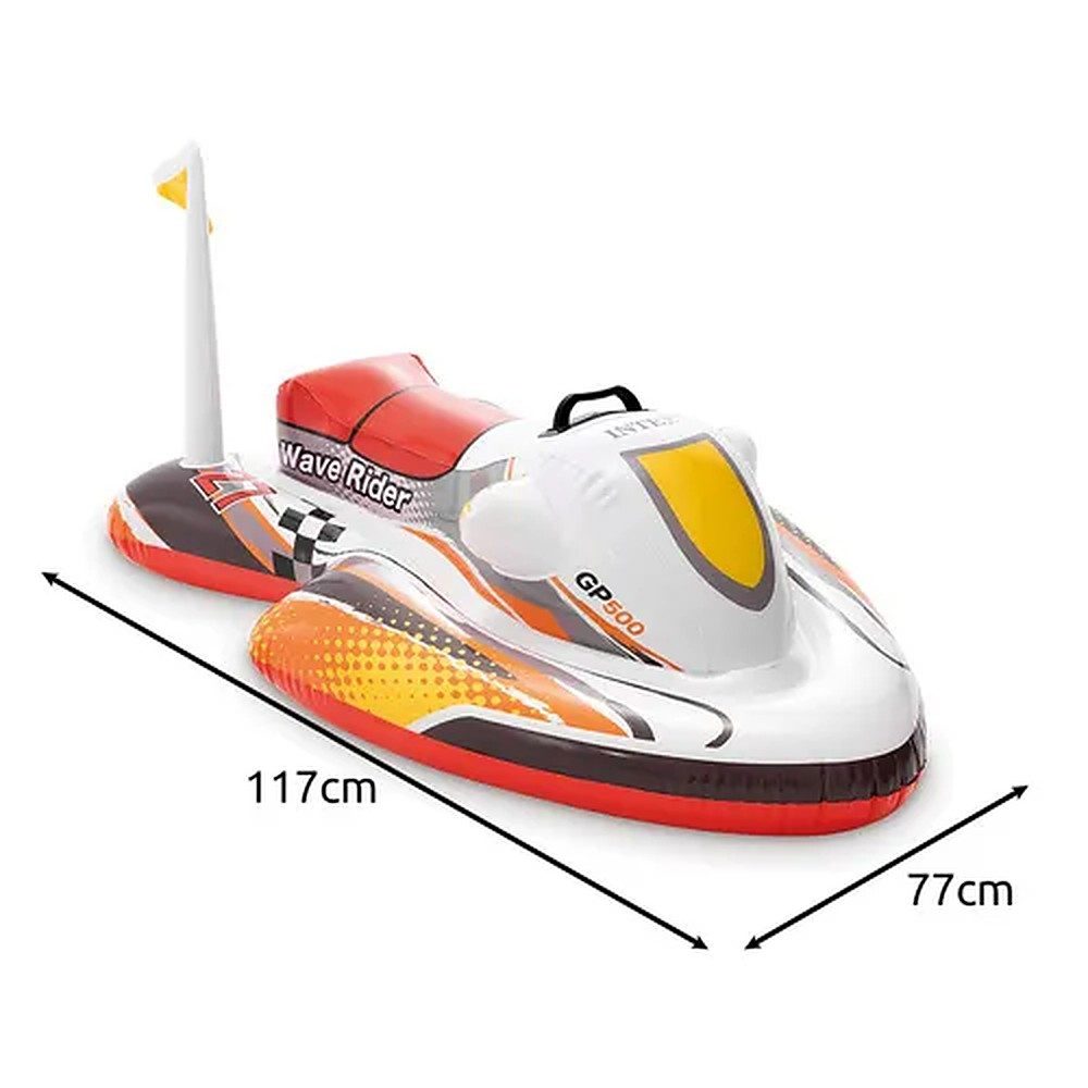 Intex Aufblasbare Schwimmfigur Wasserscooter Reittier Schwimmtier, Wasserscooter für Kinder, Haltegriff, bunt