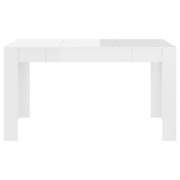 furnicato Esstisch Hochglanz-Weiß 140x74,5x76 cm Holzwerkstoff