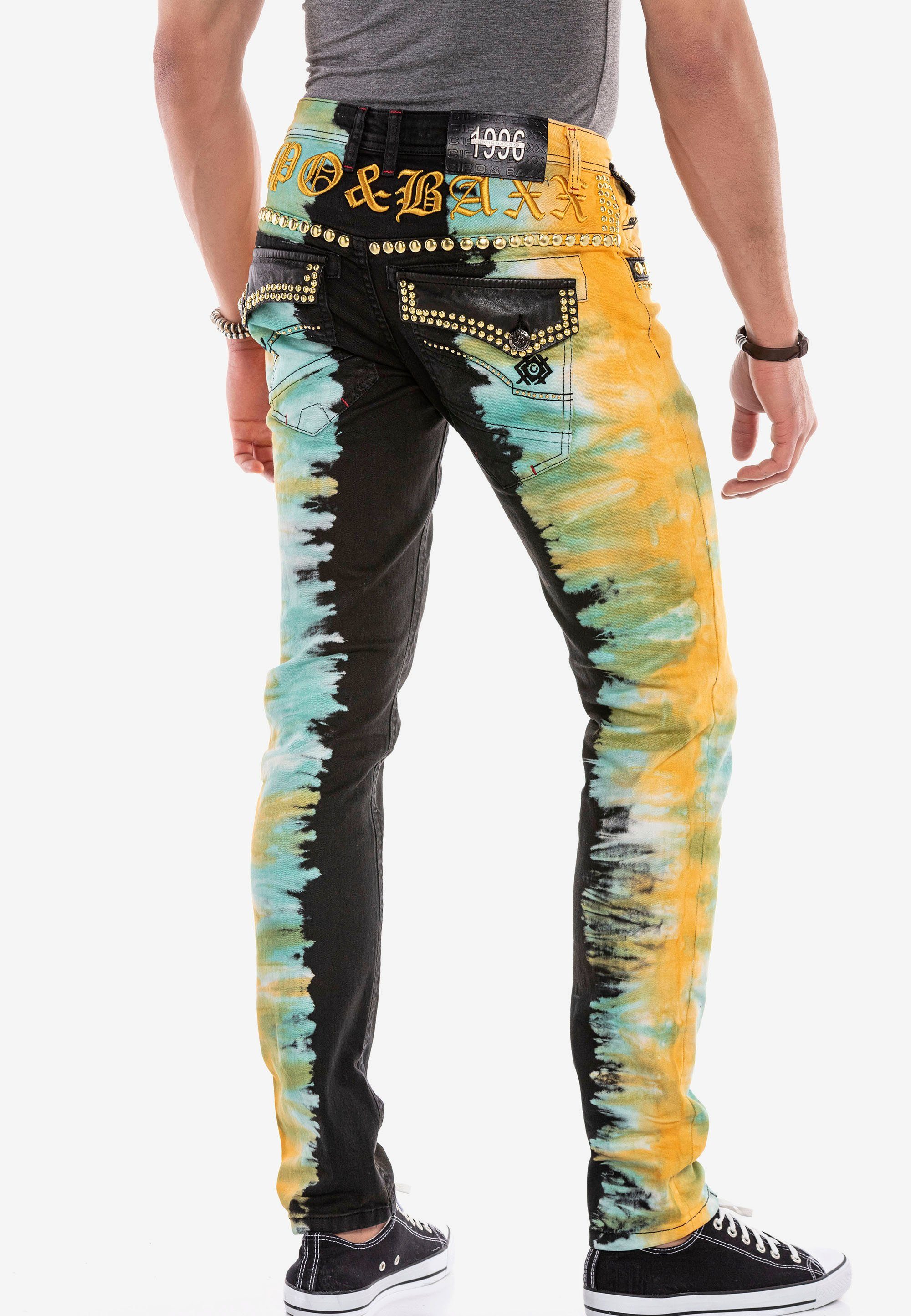 Herren Jeans Cipo & Baxx Slim-fit-Jeans im extravaganten Look
