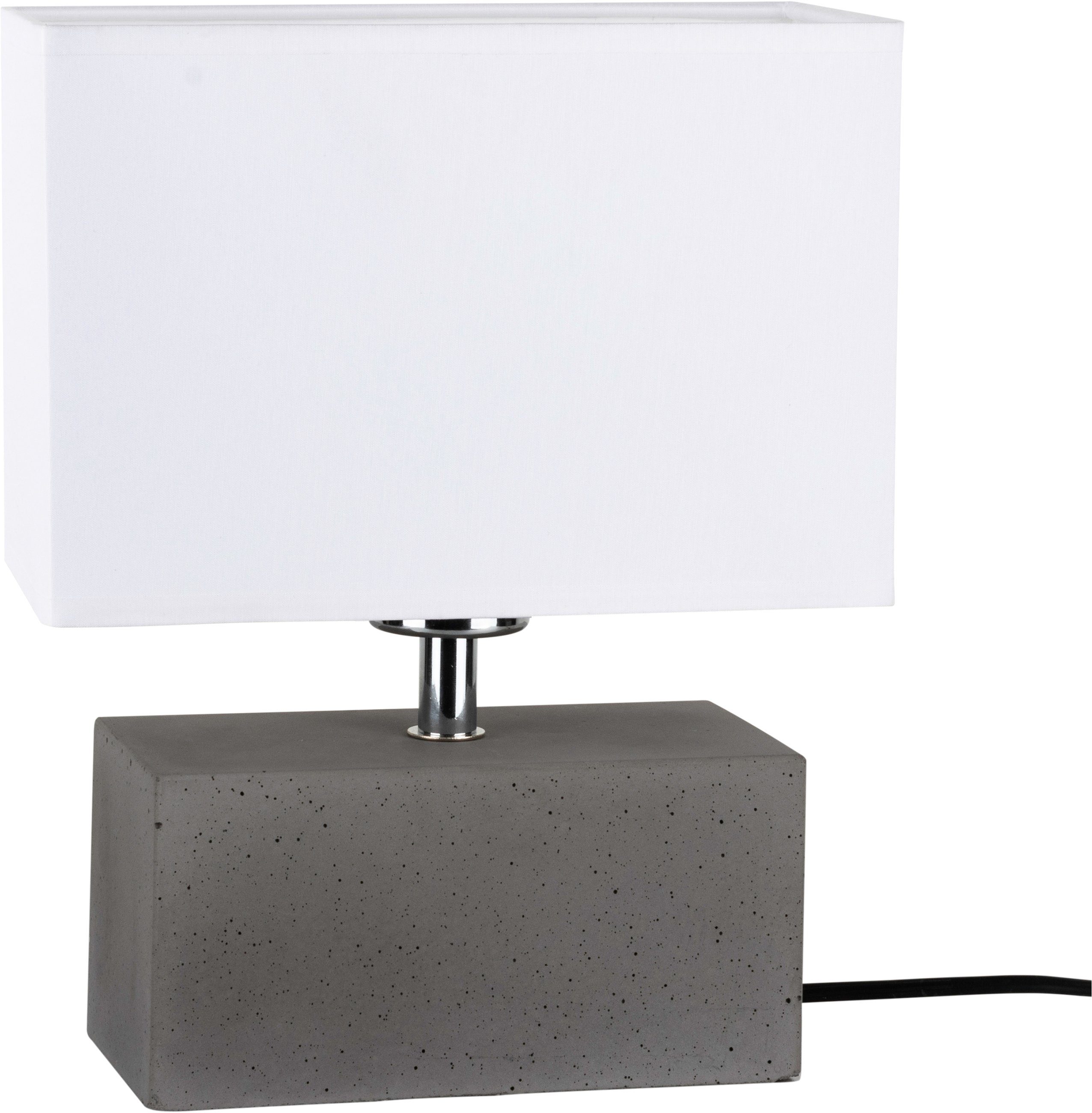 SPOT Light Tischleuchte STRONG DOUBLE, ohne Leuchtmittel, Wertige Materialien: echtes Beton und Leuchtenschirm aus Stoff