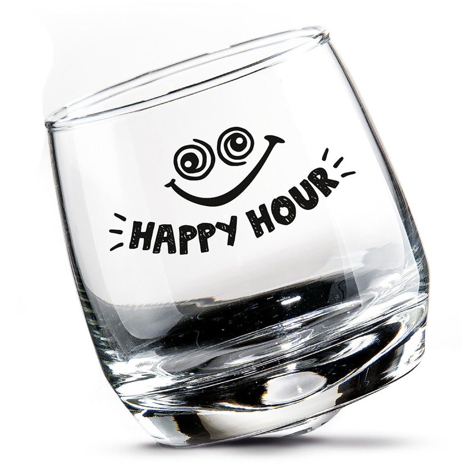 GILDE Whiskyglas Wackelglas 'Happy Hour' 2er-Set, Glas