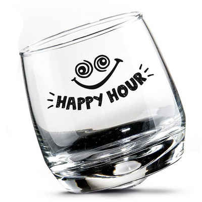 GILDE Whiskyglas Wackelglas 'Happy Hour' 2er-Set, Glas
