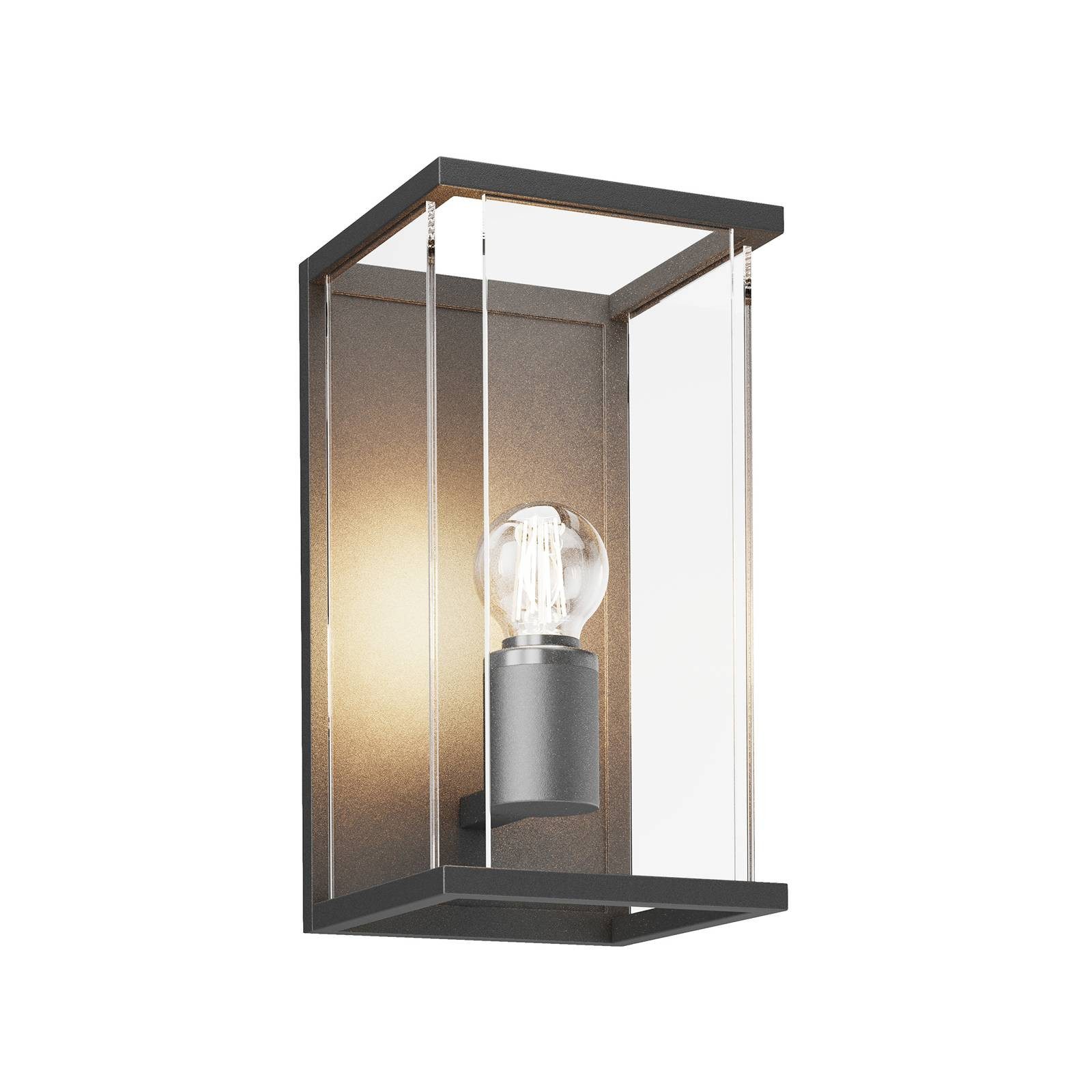 Lucande Außen-Wandleuchte Annalea, Metall, Schwarz IP54, 1 x 15 W
