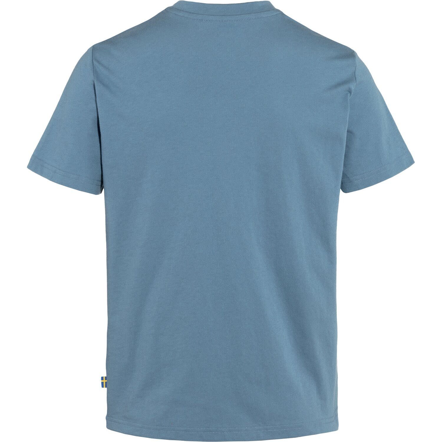 Fjällräven T-Shirt Dawn Tee Fox W Boxy Kurzarm-Shirt Blue Logo Damen Fjällräven