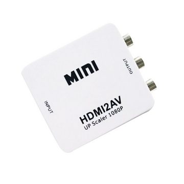 Retoo HDMI to AV RCA Converter 1080P Video Audio CVBS Konverter Analog Audio-Adapter zu 5-V-Mini-USB-Kabel, RCA auf HDMI Konverter mit HDMI Stecker auf 3 Cinch Buchse