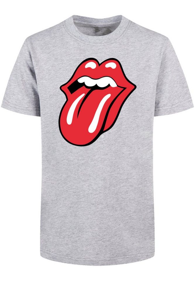 The Rolling Regular T-Shirt Print, Fit F4NT4STIC Tongue und mit Classic Rundhalsausschnitt gerippten Stones