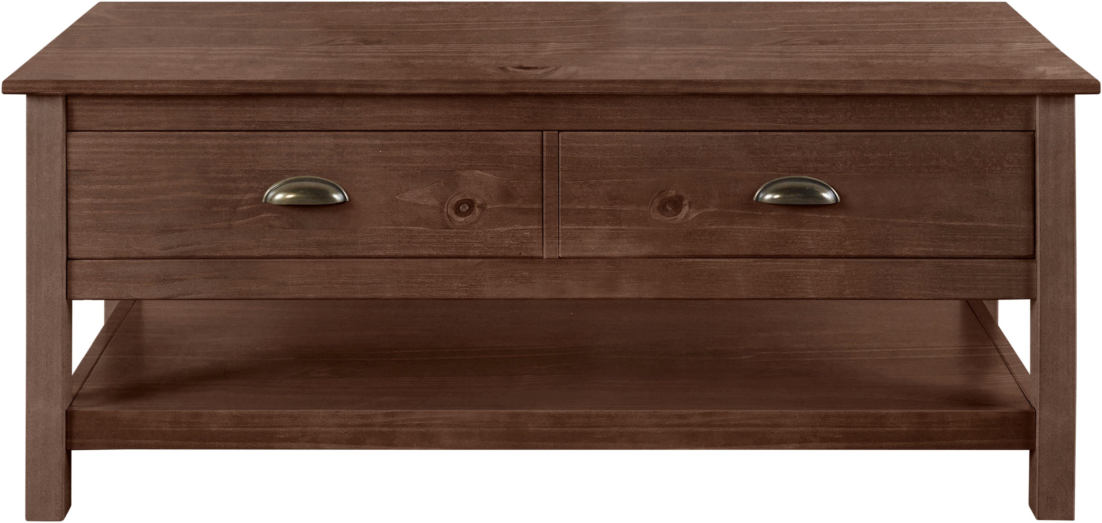 OTTO home Couchtisch Schröder, mit 2 Schubladen und 1 Einlegeboden, aus mas günstig online kaufen