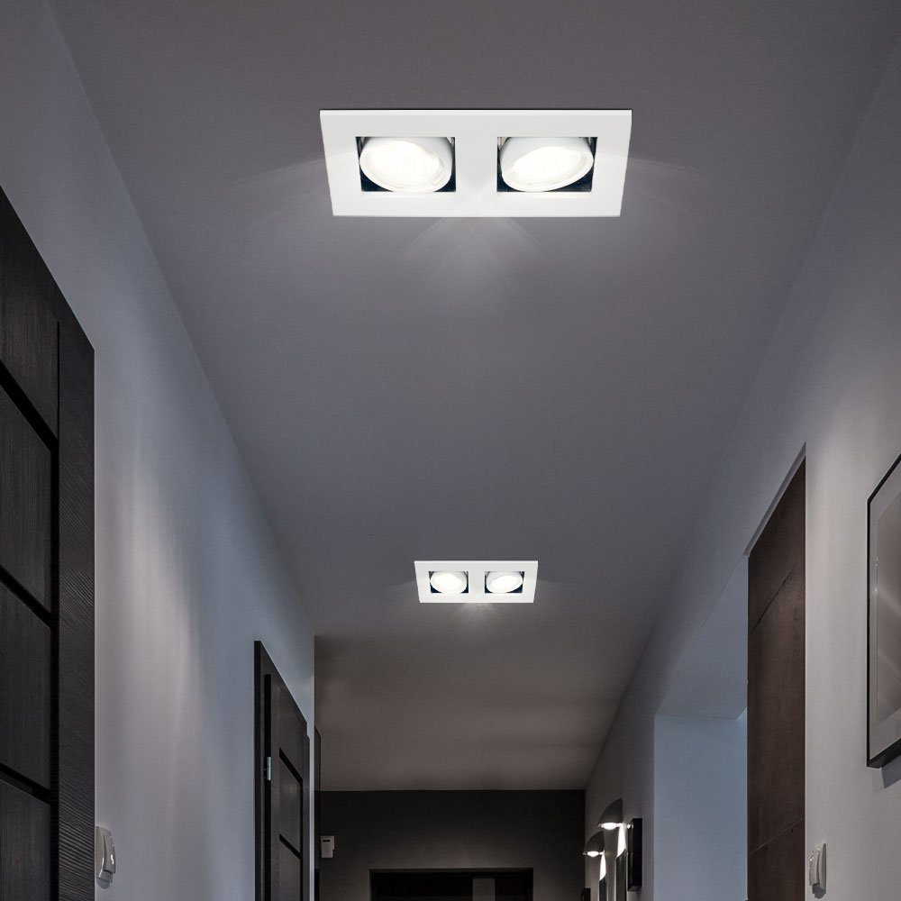 im Zimmer LED Beleuchtung Lampe etc-shop Einbaustrahler, inklusive, schwenkbar Leuchtmittel Spot Einbau Leuchte Wohn Decken Warmweiß,
