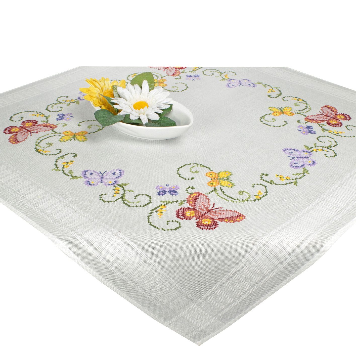 Delindo Lifestyle Kreativset Handarbeits Tischdecken Stickpackung, Sticken günstig online kaufen