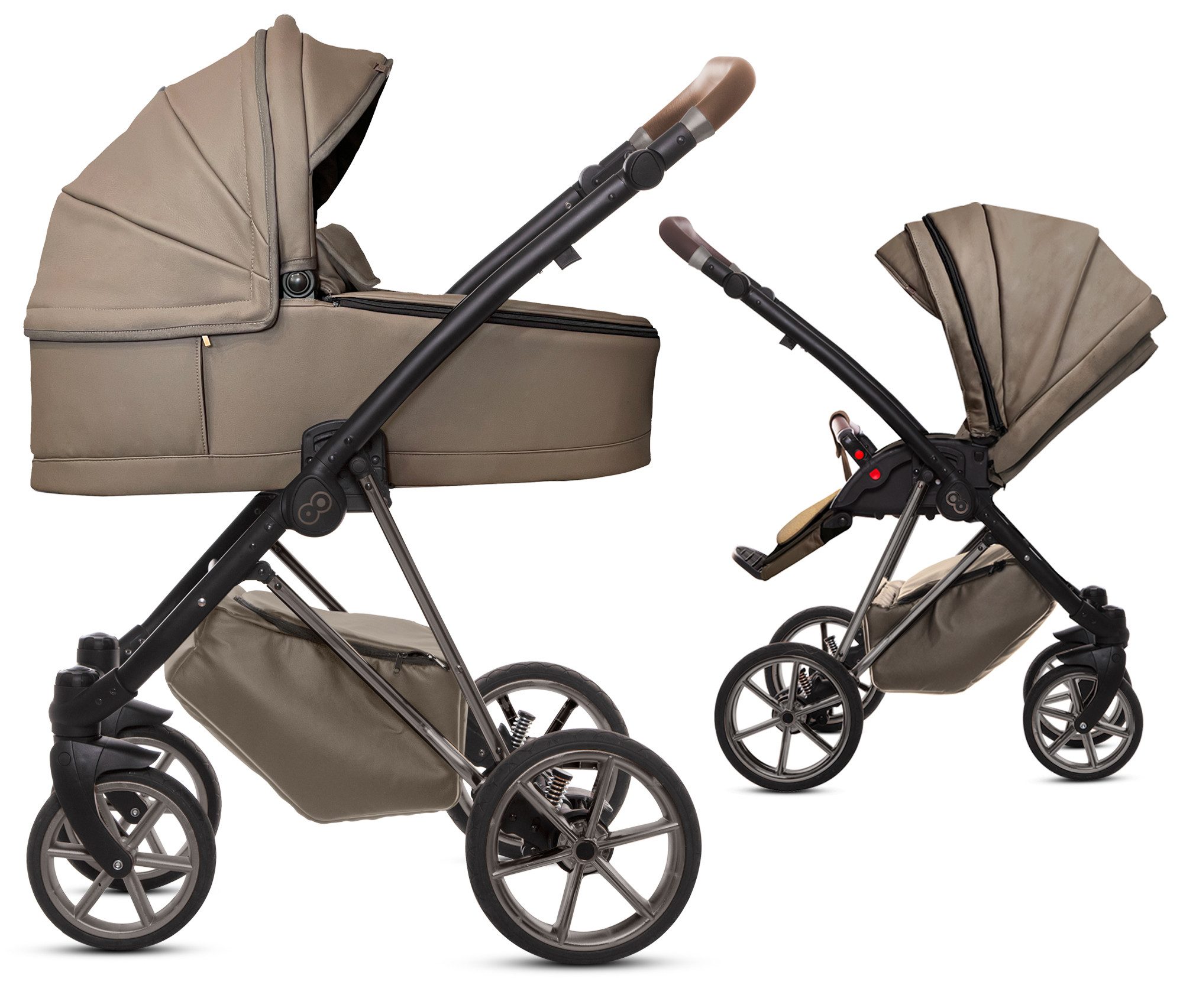 Kombi-Kinderwagen 2in1 Musse Royal, Baby Buggy Babywanne 5-Punkt-Sicherheitsgurt