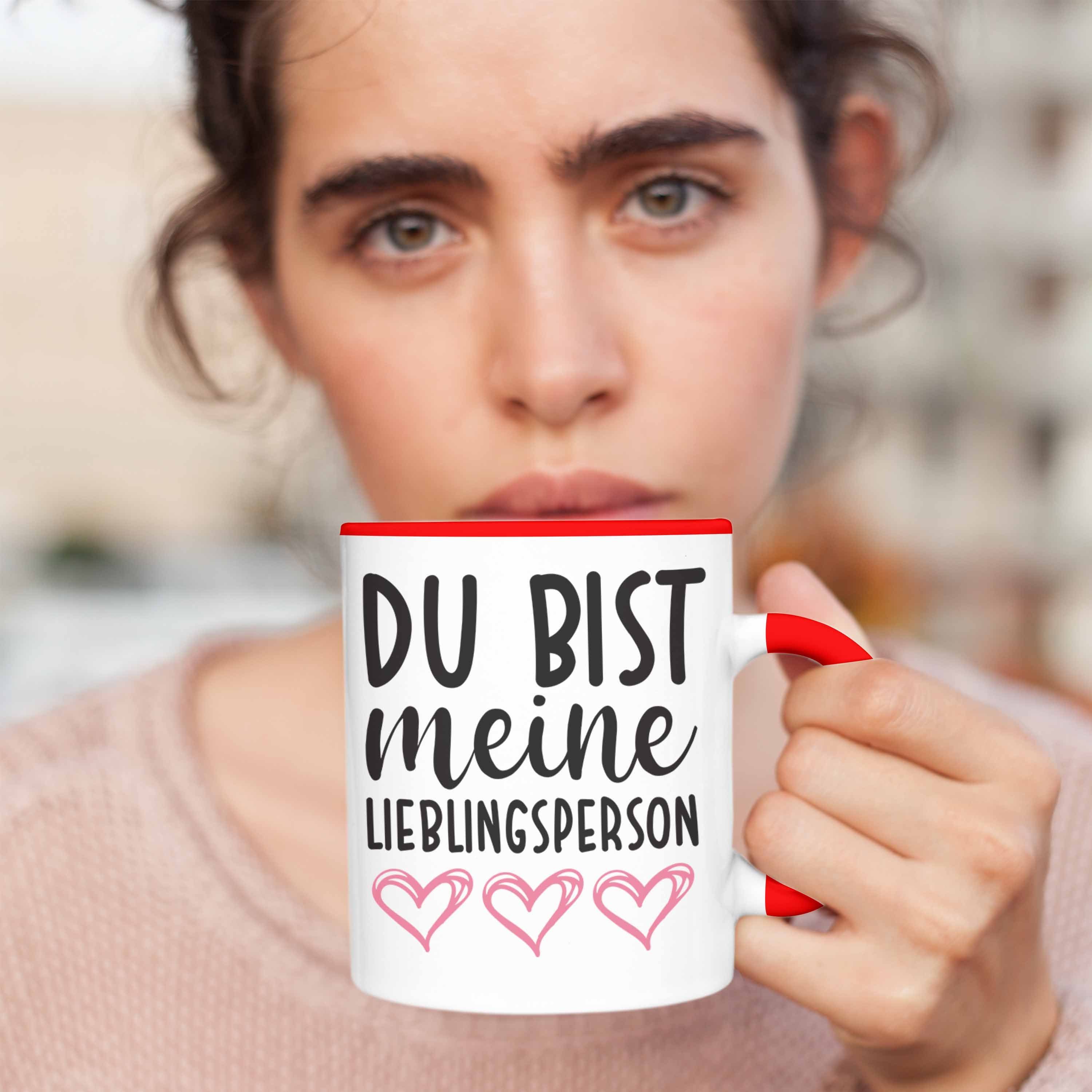 Tasse Lieblingsmensch Trendation - Lieblingsperson Spruch Beste Tasse mit Rot Tasse Geschenk Trendation Freund Freundin