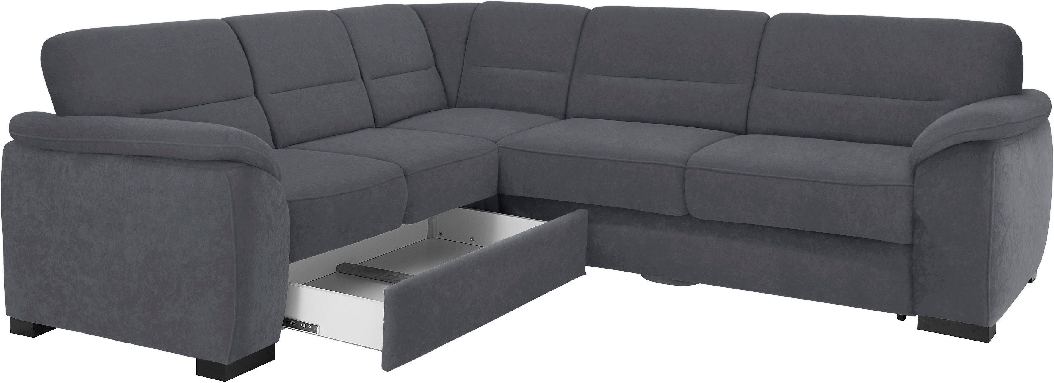 sit&more Ecksofa Montego, wahlweise mit Bettfunktion und Schubkasten