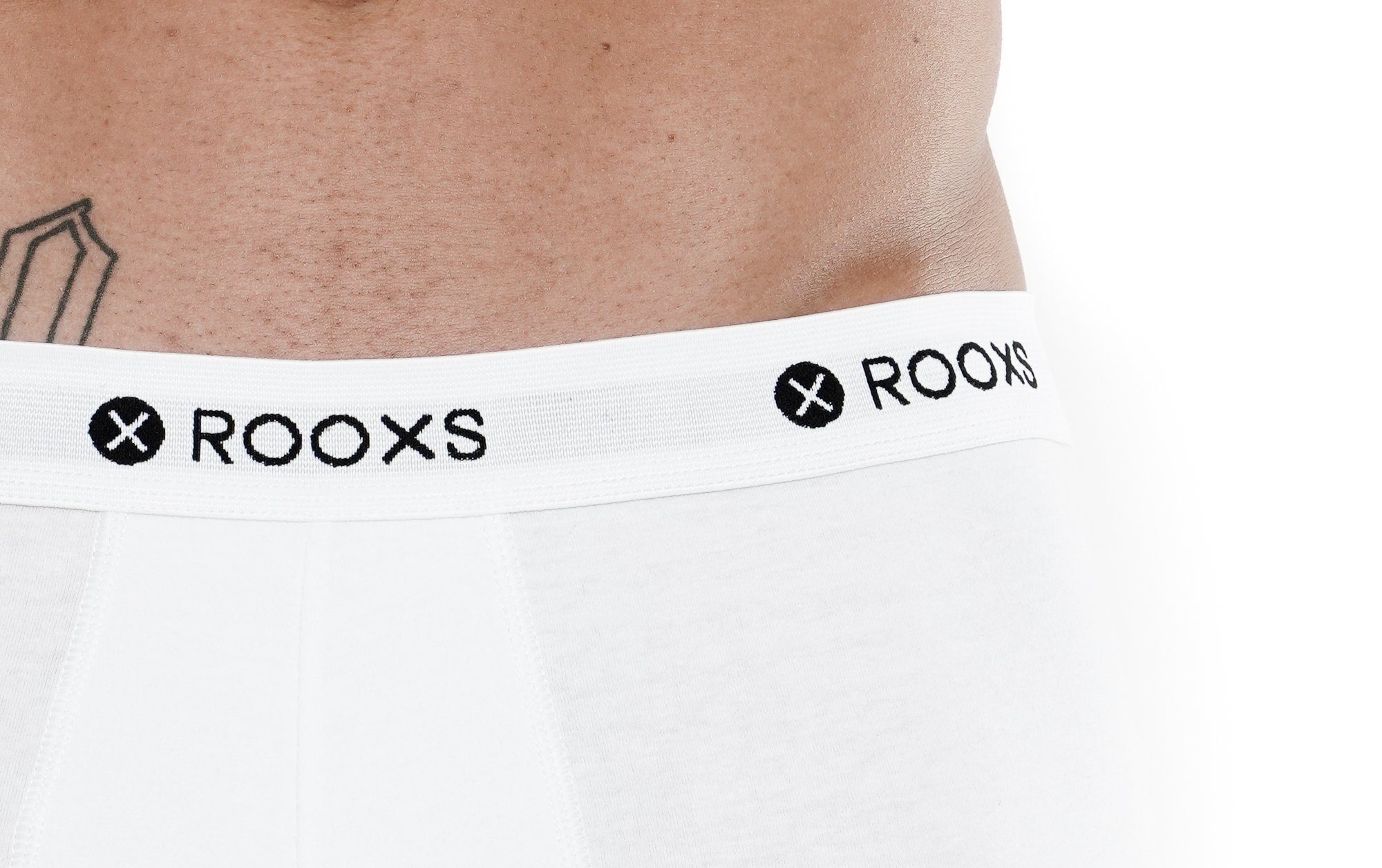 Enge Boxershorts Unterhosen Baumwolle Herren Weiß Männer ROOXS Retroshorts (3-St)
