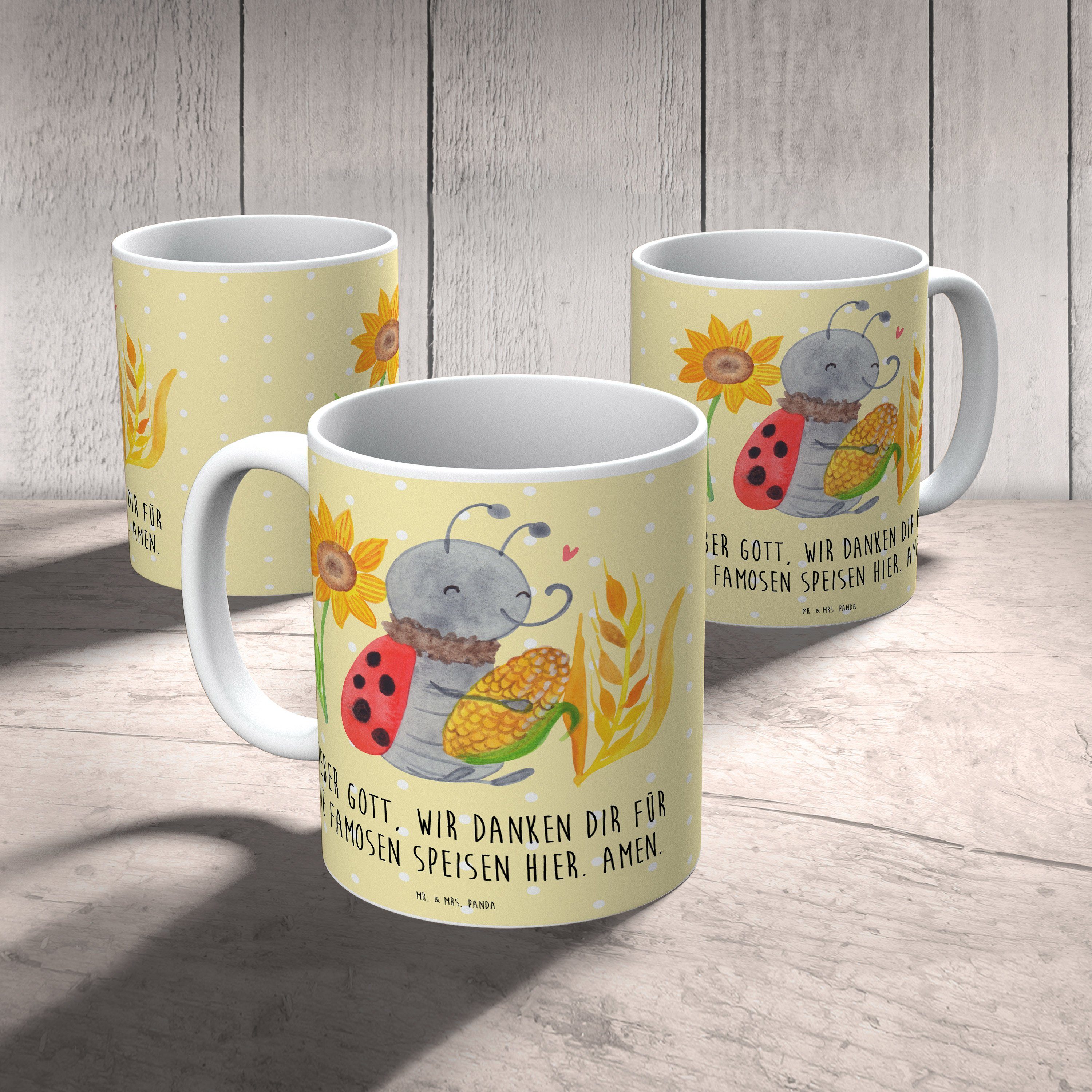Ki, Kaffeetasse, Panda Mrs. Erntedank Pastell Erntedank Mr. - - Smörle Tasse Geschenk, Gelb & Keramik