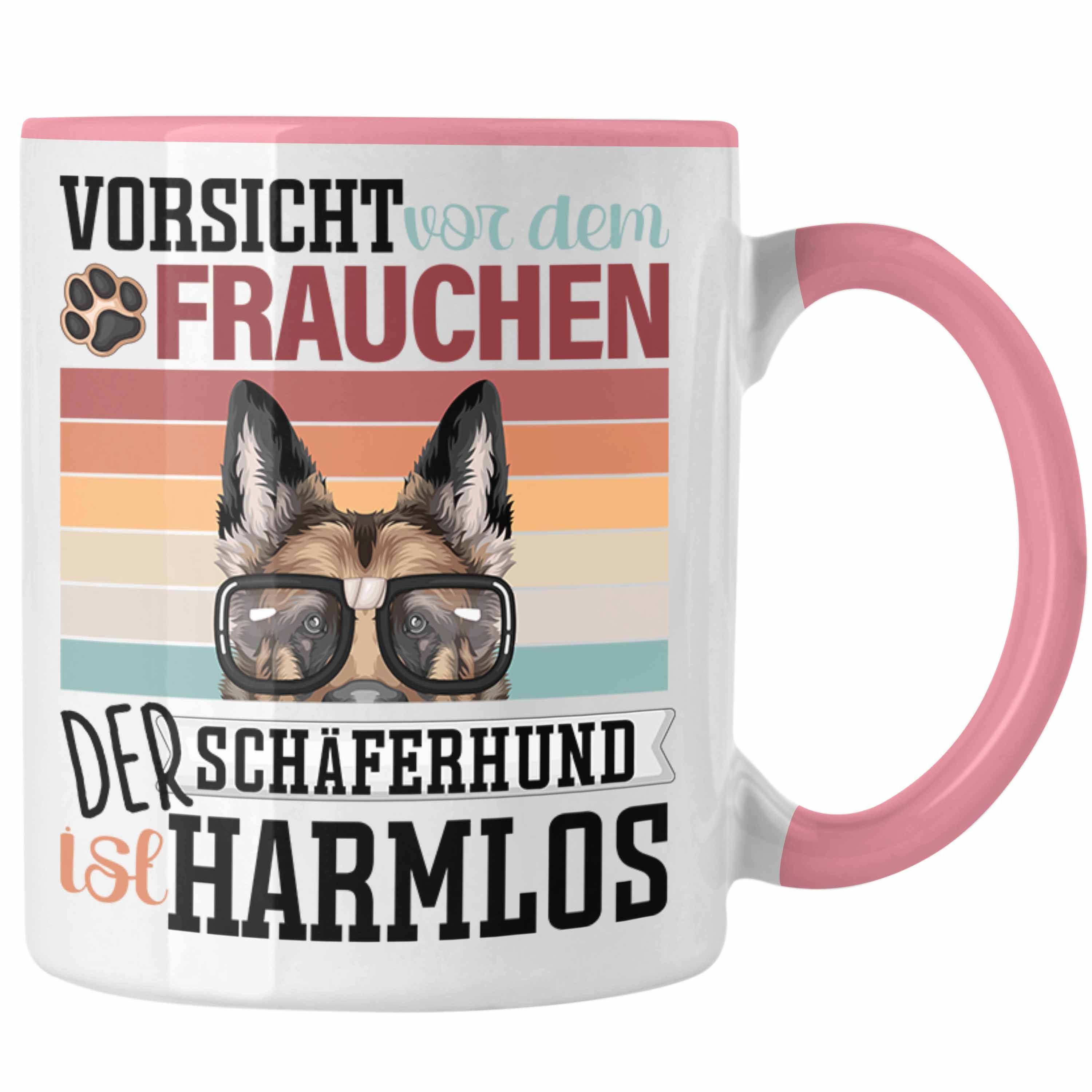 Trendation Tasse Schäferhund Besitzerin Frauchen Tasse Geschenk Lustiger Spruch Geschen Rosa