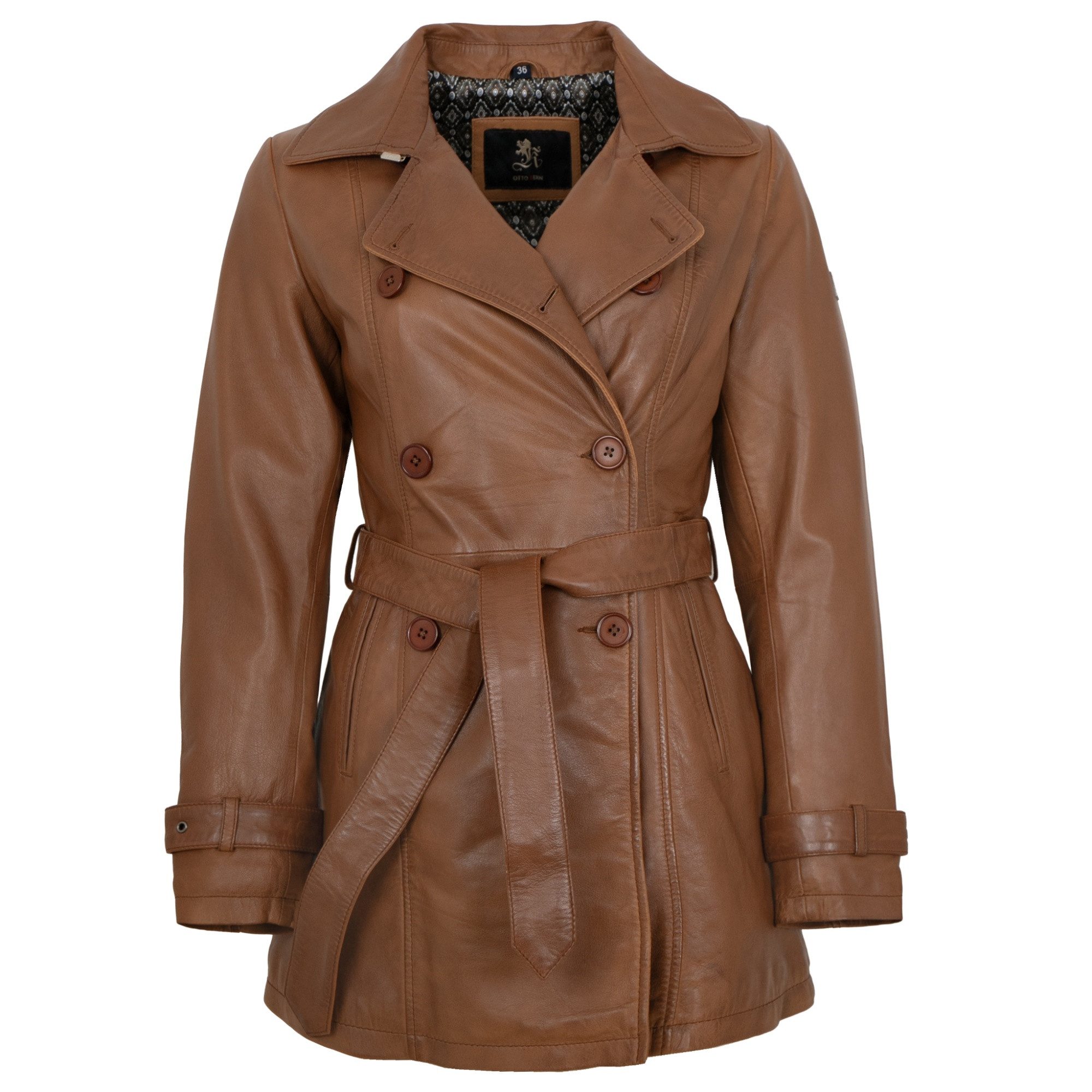 Otto Kern Lederjacke OK-009 OTTO KERN - Damen Ledermantel Trenchcoat Lammna günstig online kaufen