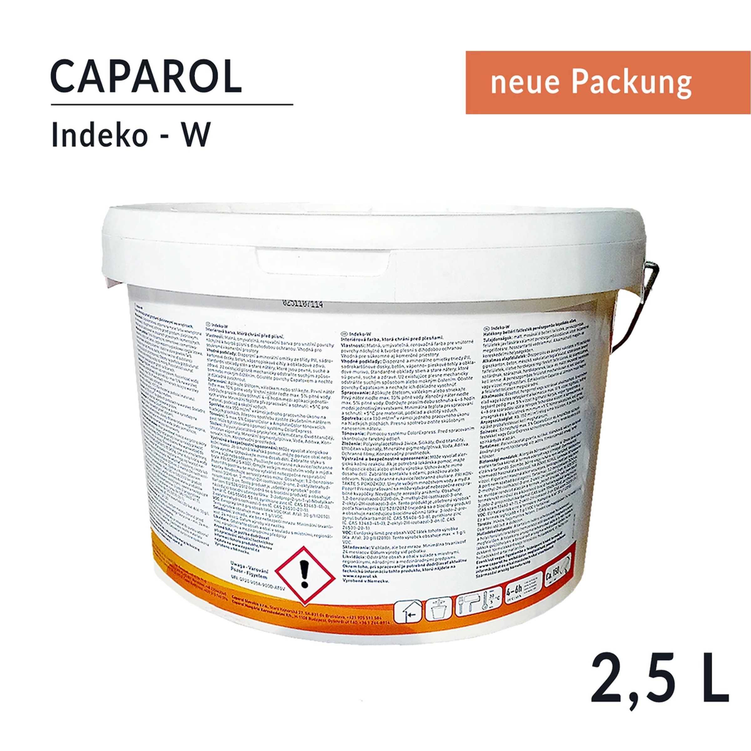 Caparol Wand- und Deckenfarbe CAPAROL Indeko W Innenfarbe vor Schimmelbefall 2,5 L Weiß Schimmel