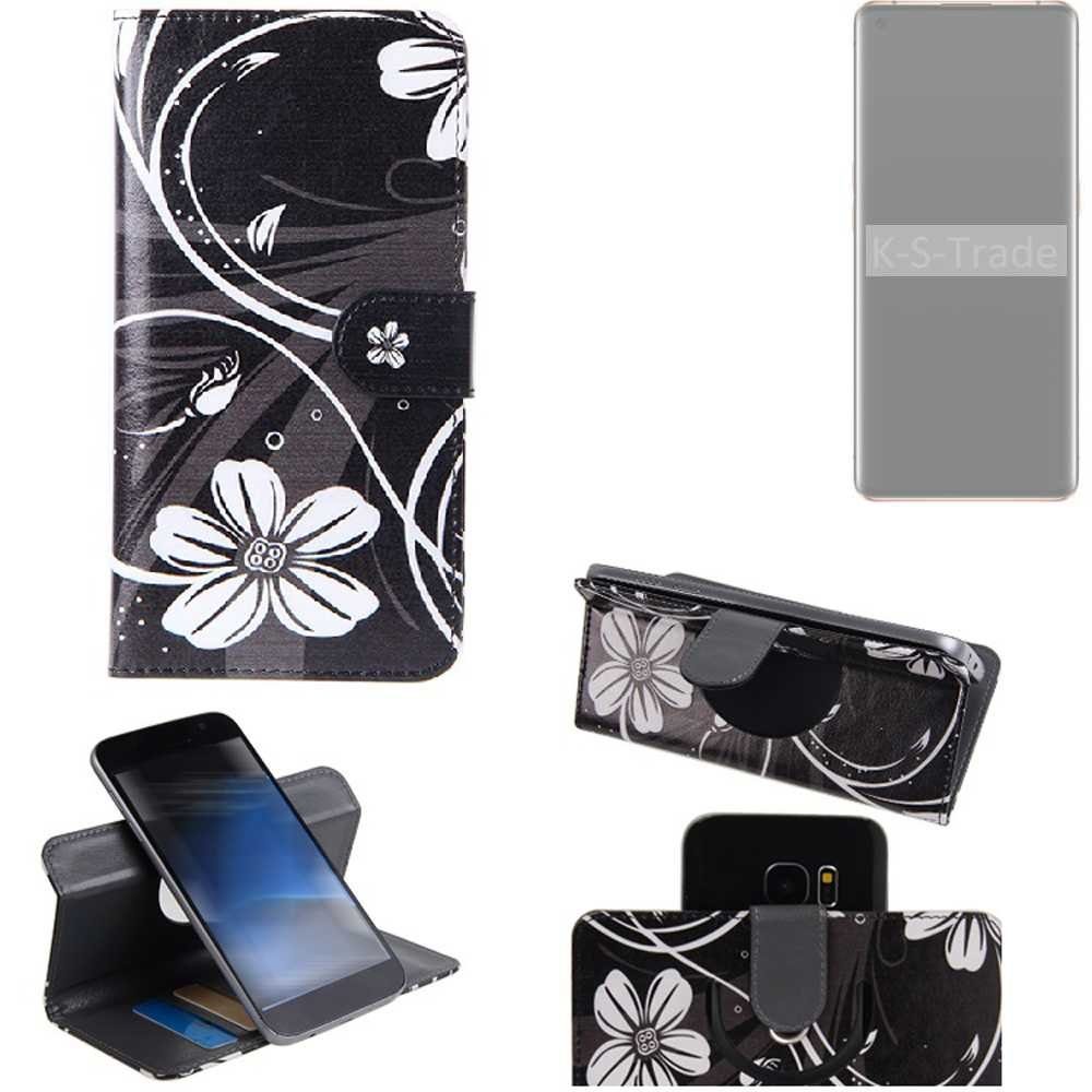K-S-Trade Handyhülle für Oppo Find X2 Pro, Schutzhülle Handyhülle Hülle 360° Wallet Case ''Flowers''
